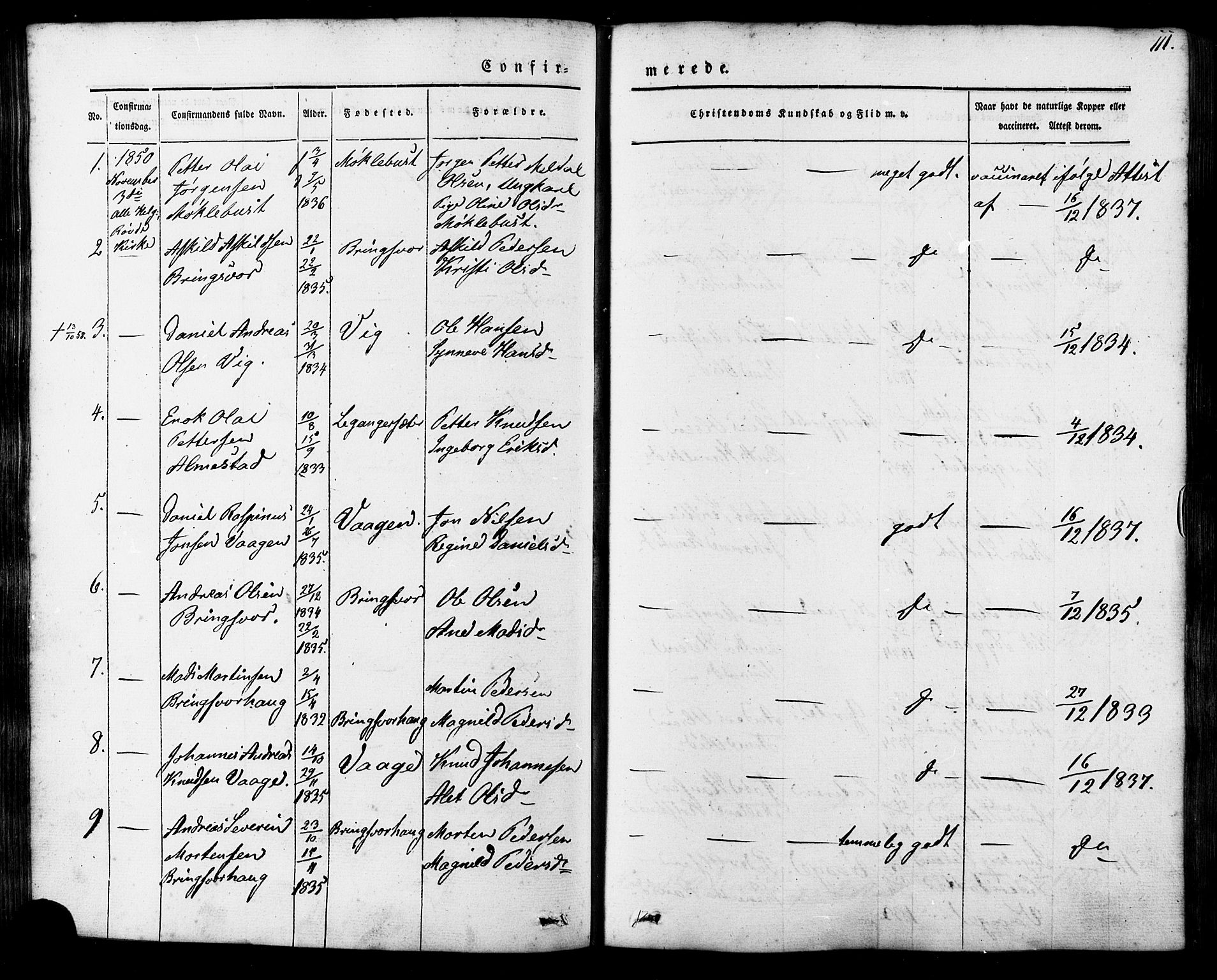 Ministerialprotokoller, klokkerbøker og fødselsregistre - Møre og Romsdal, AV/SAT-A-1454/503/L0034: Parish register (official) no. 503A02, 1841-1884, p. 111