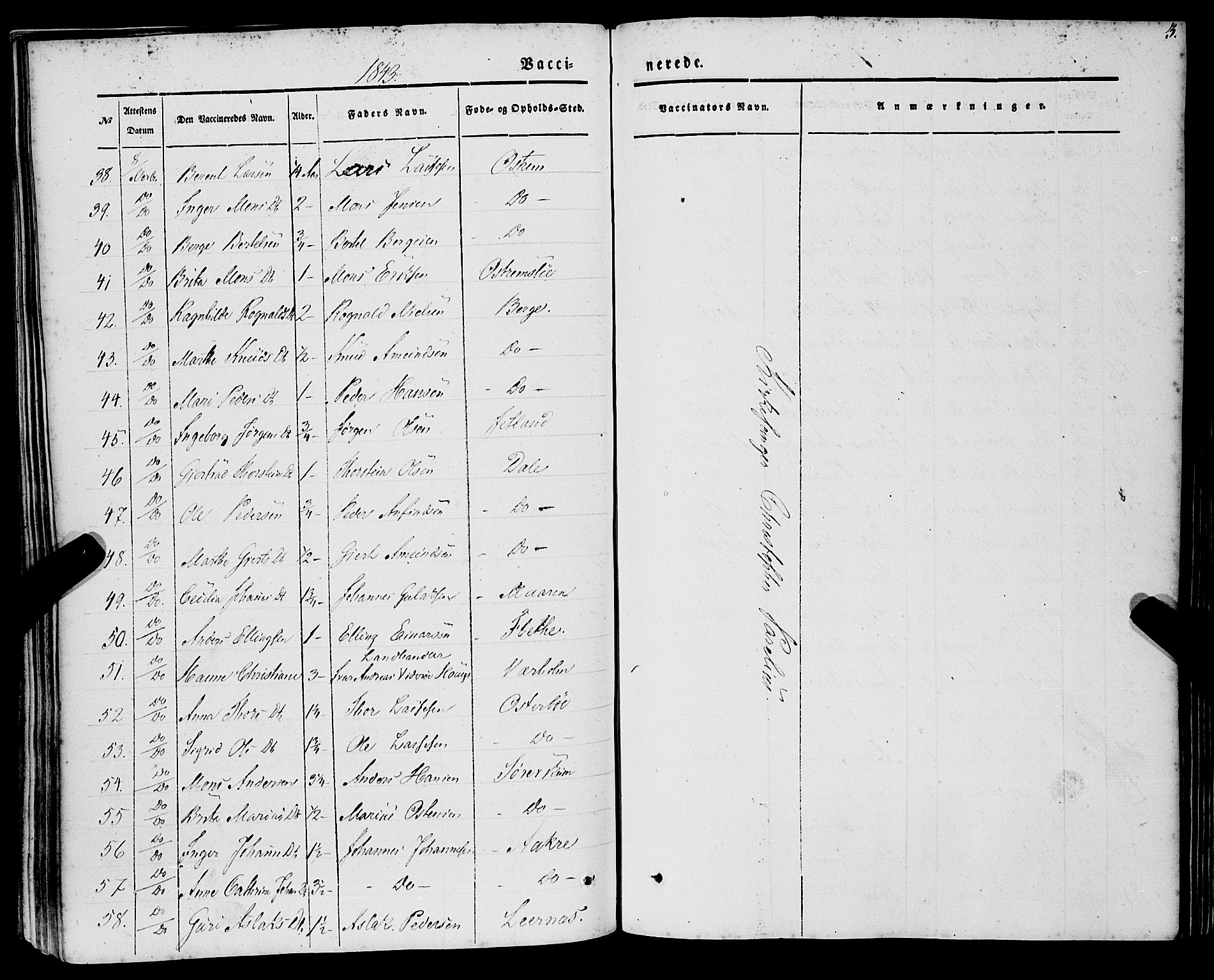 Lavik sokneprestembete, AV/SAB-A-80901: Parish register (official) no. A 3, 1843-1863, p. 3