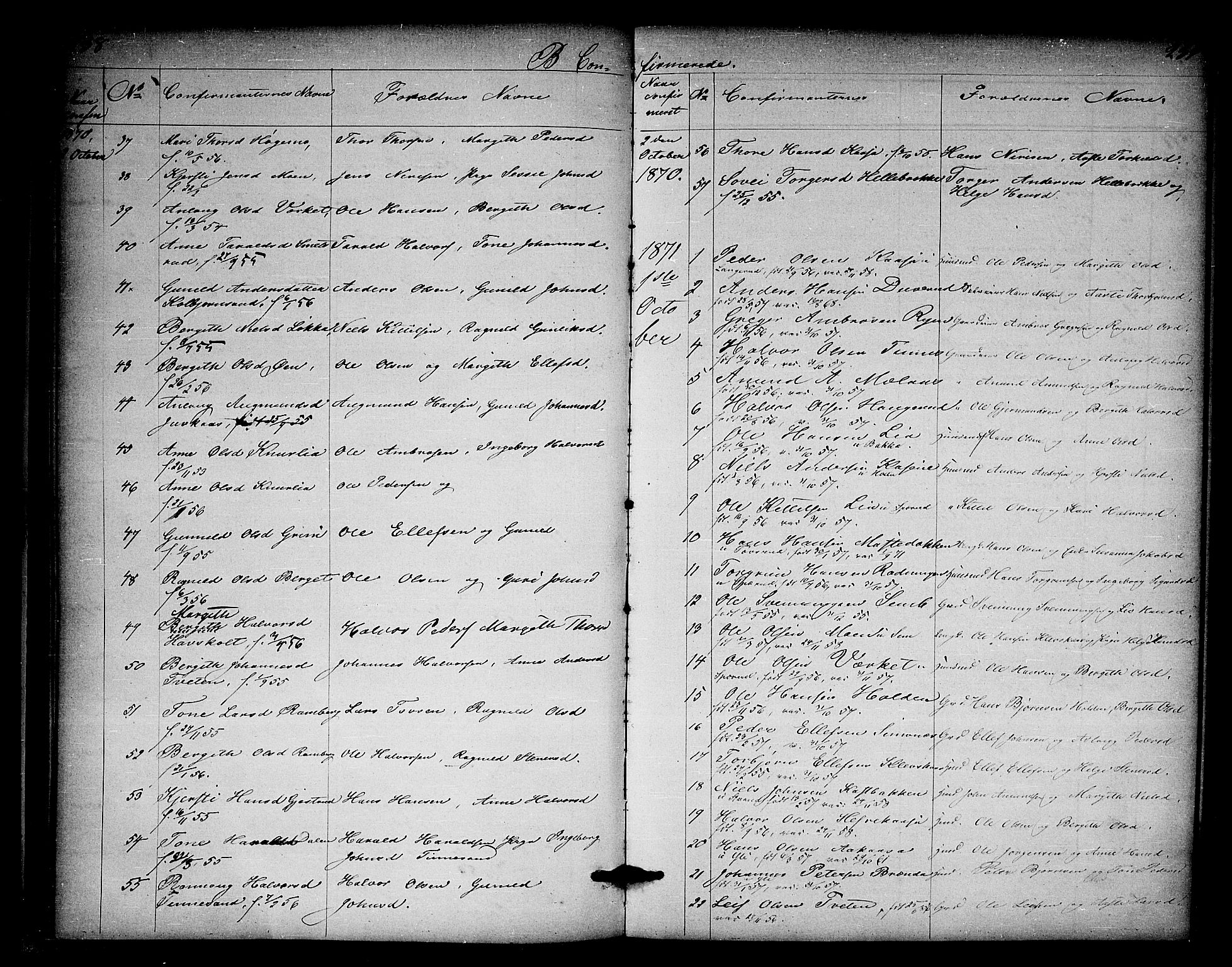 Heddal kirkebøker, SAKO/A-268/G/Ga/L0001: Parish register (copy) no. I 1, 1866-1878, p. 238-239