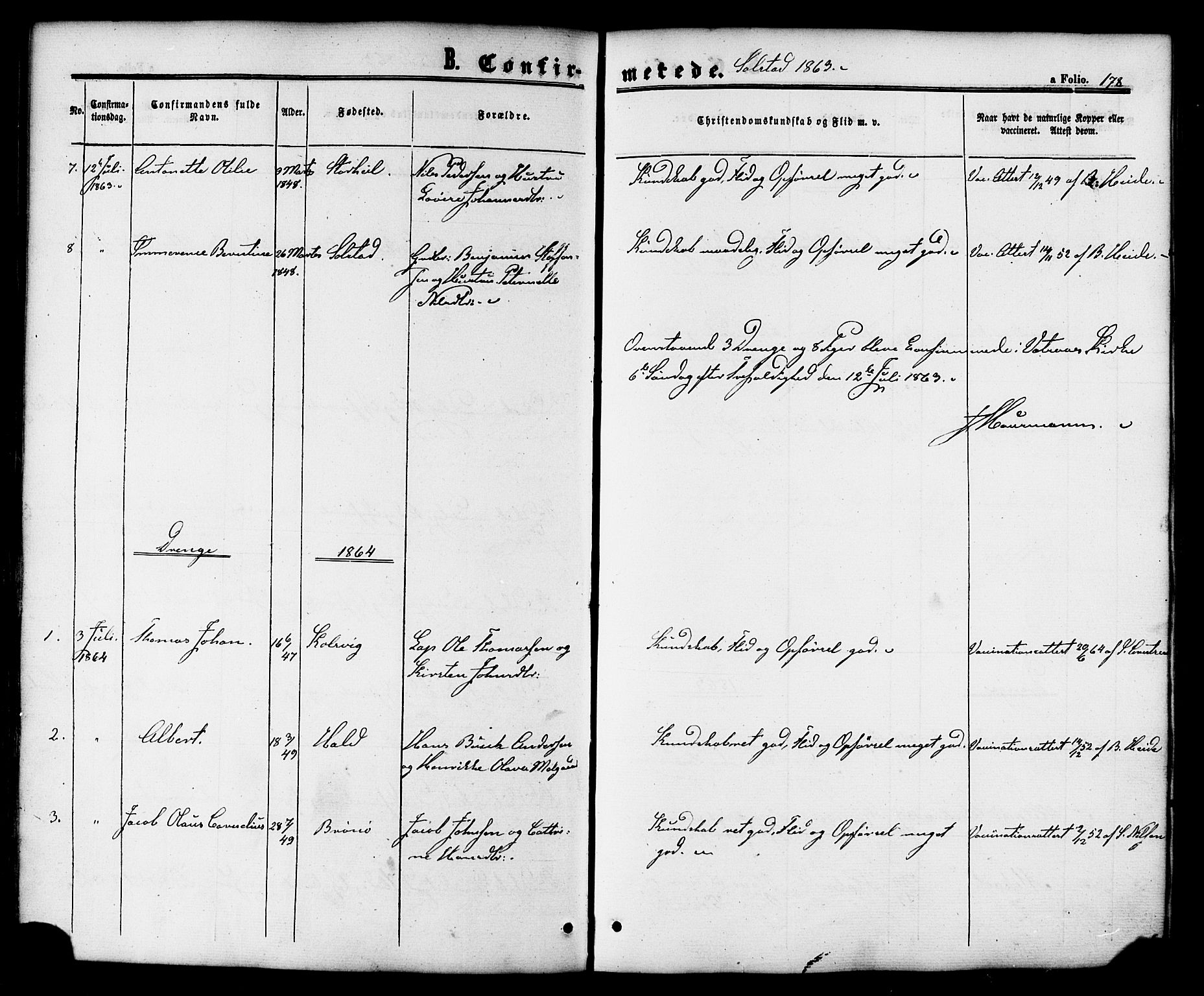 Ministerialprotokoller, klokkerbøker og fødselsregistre - Nordland, AV/SAT-A-1459/810/L0147: Parish register (official) no. 810A08 /2, 1862-1874, p. 178