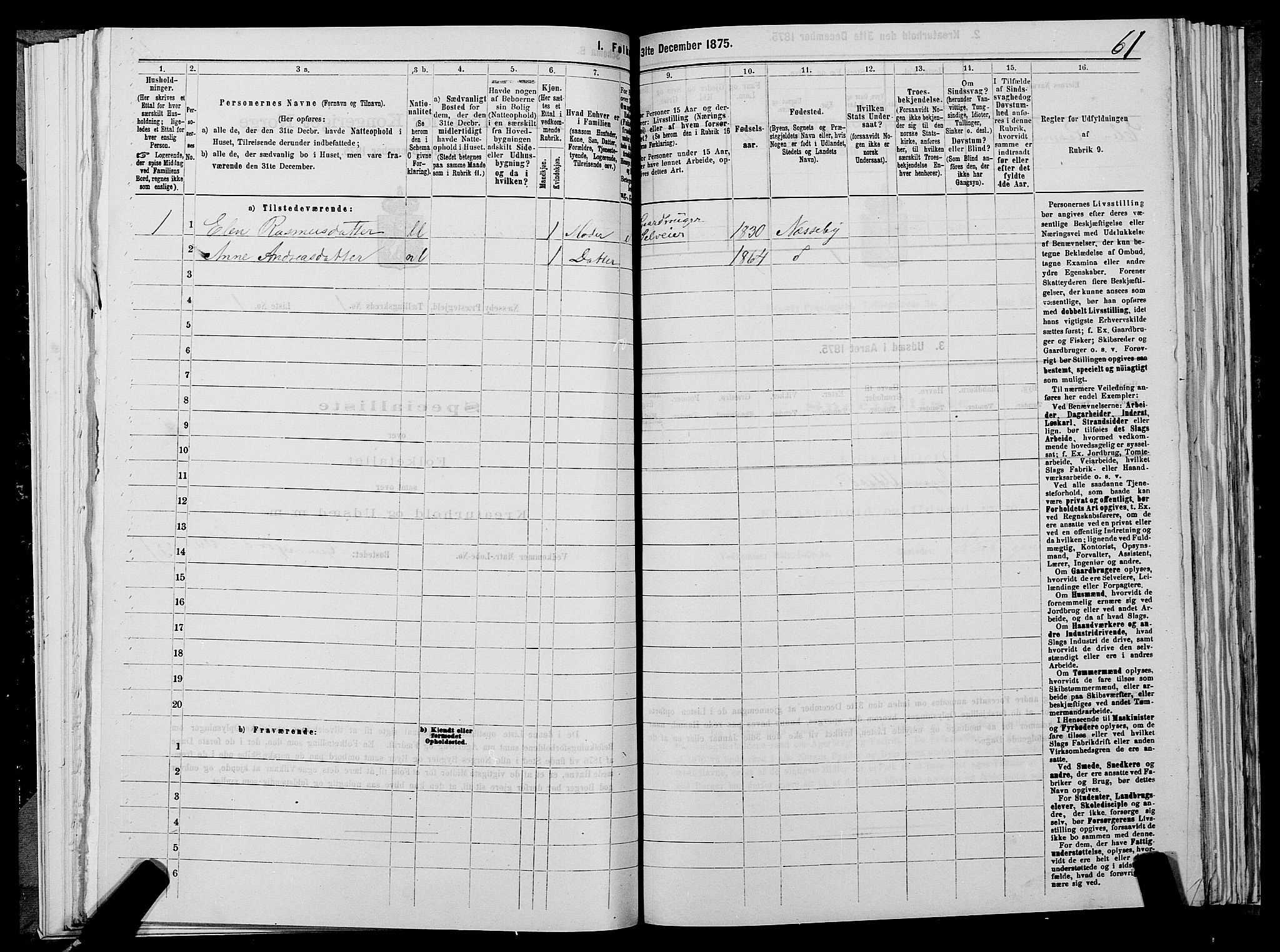 SATØ, 1875 census for 2027P Nesseby, 1875, p. 1061