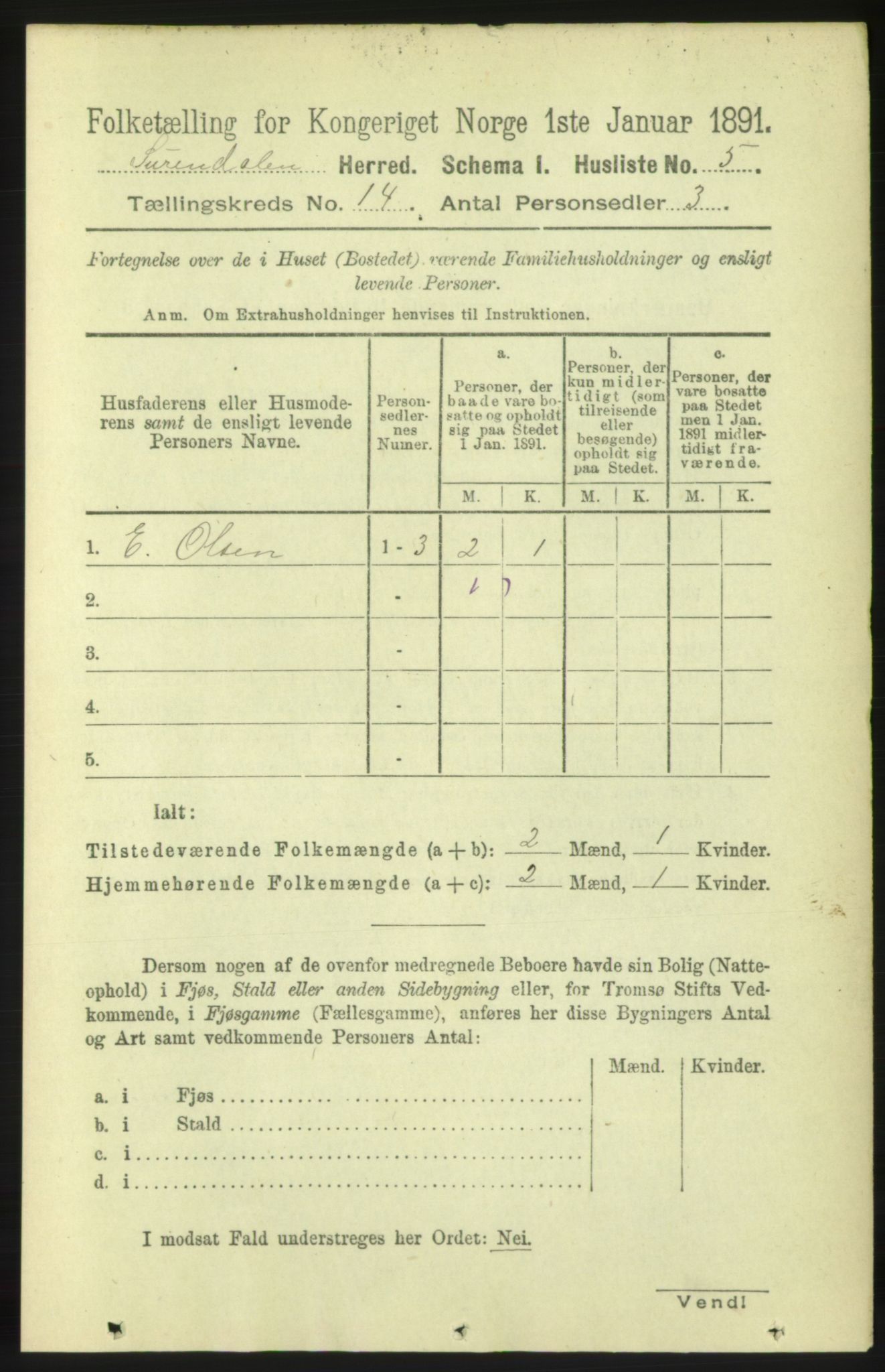 RA, 1891 census for 1566 Surnadal, 1891, p. 3486