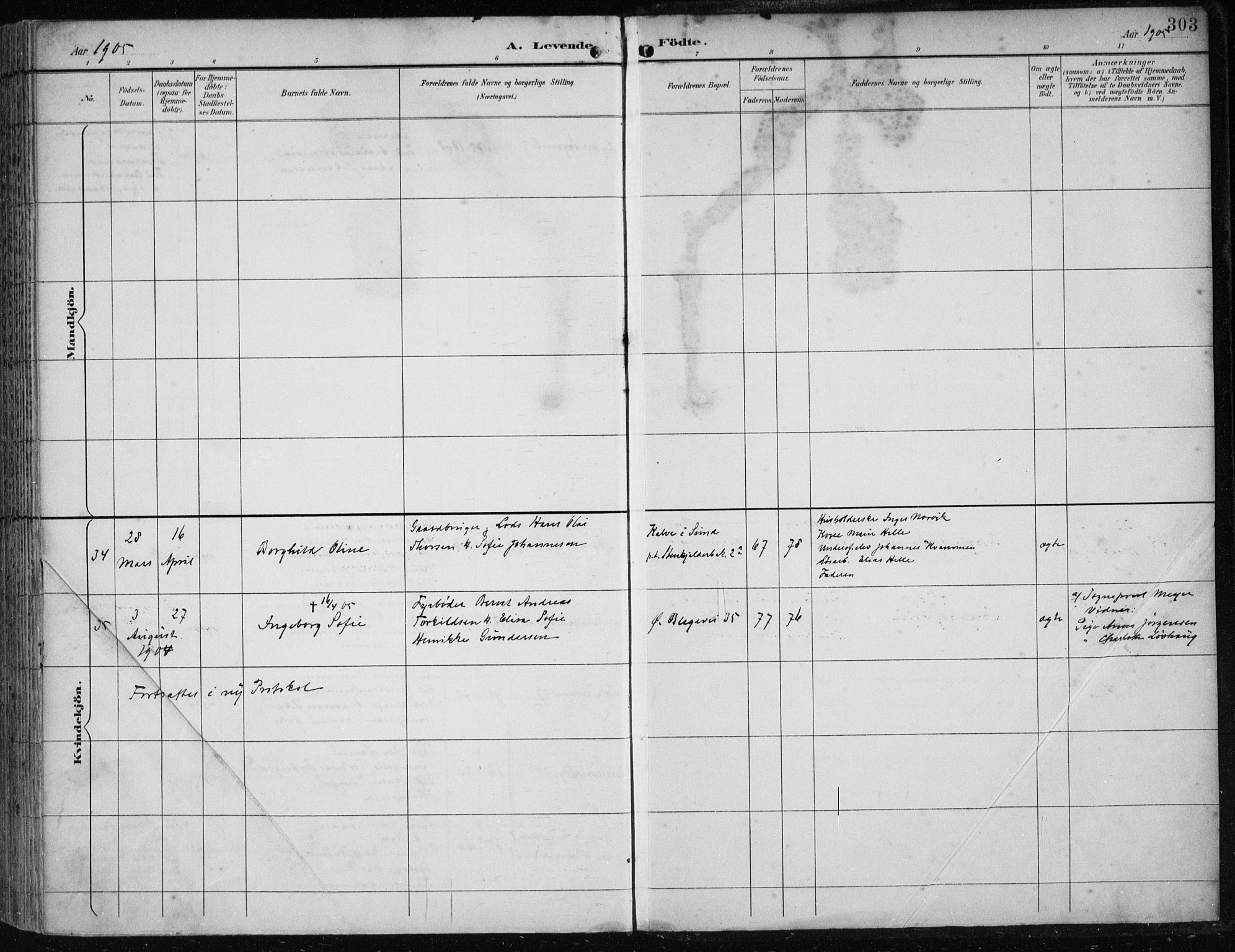 Korskirken sokneprestembete, AV/SAB-A-76101/H/Hab: Parish register (copy) no. B 10, 1896-1905, p. 303