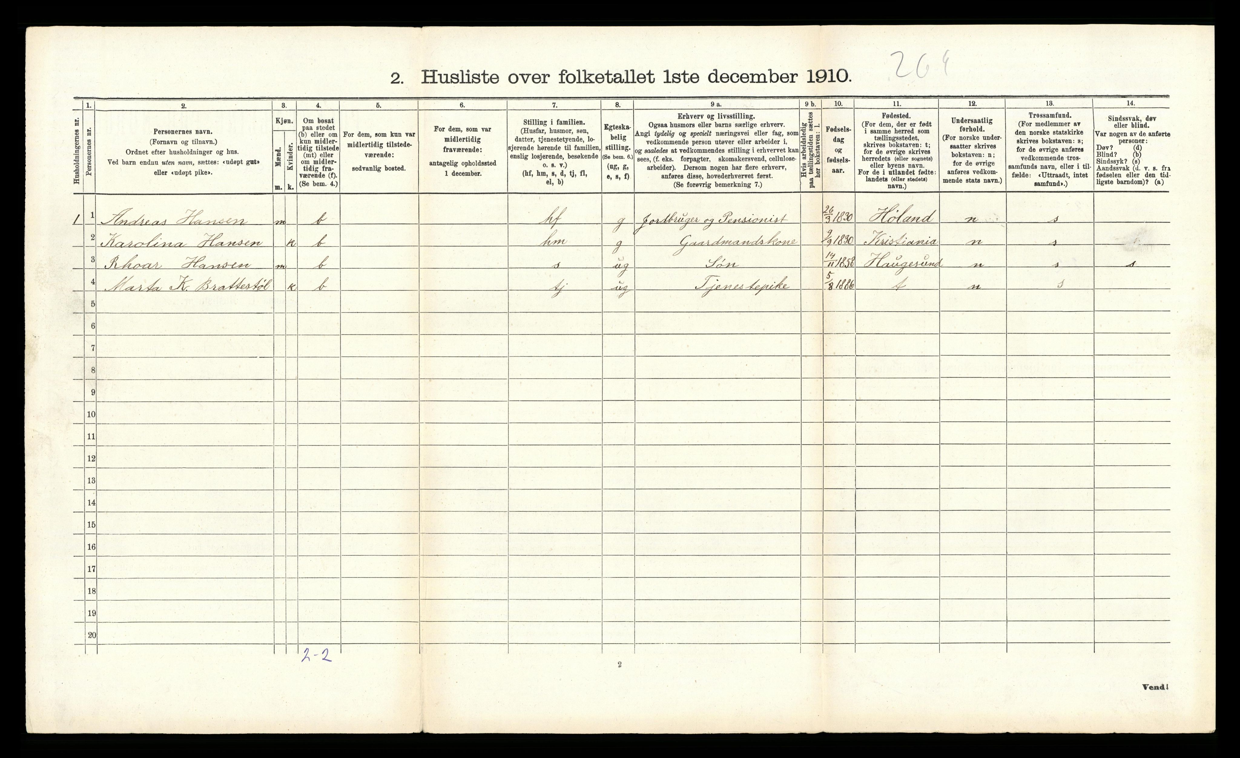 RA, 1910 census for Skjold, 1910, p. 141