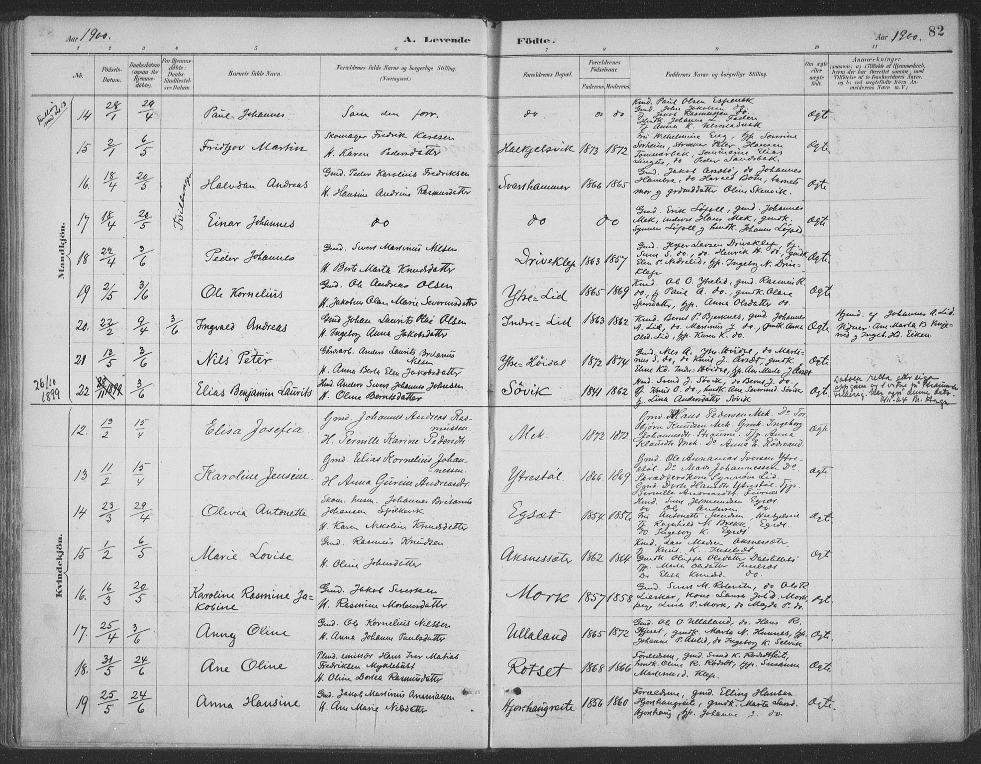 Ministerialprotokoller, klokkerbøker og fødselsregistre - Møre og Romsdal, AV/SAT-A-1454/511/L0142: Parish register (official) no. 511A09, 1891-1905, p. 82