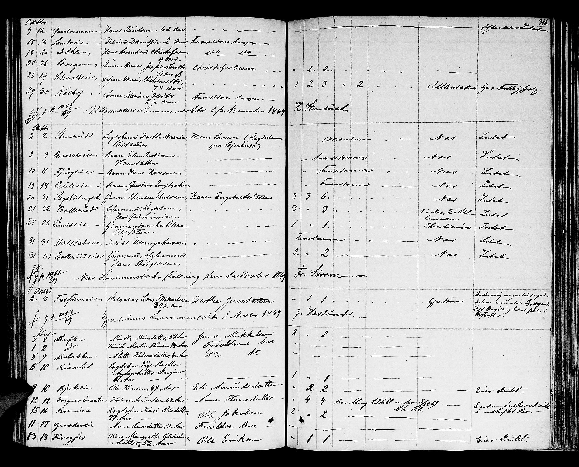 Nes tingrett, SAO/A-10548/H/Hb/L0001: Registrerings- og forhandlingsprotokoll "M", 1845-1876, p. 305b-306a