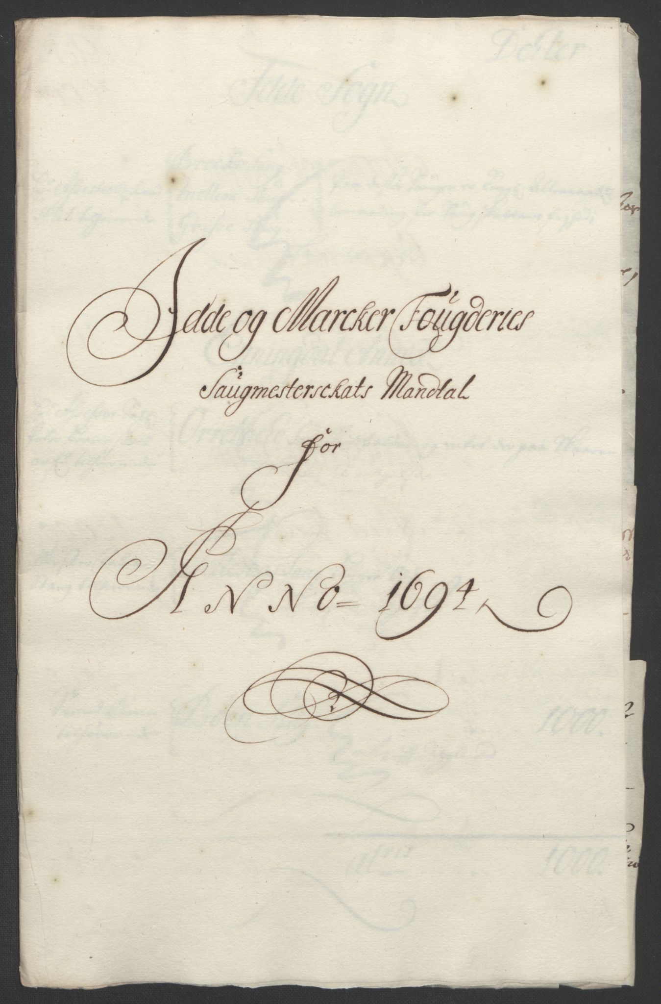 Rentekammeret inntil 1814, Reviderte regnskaper, Fogderegnskap, RA/EA-4092/R01/L0012: Fogderegnskap Idd og Marker, 1694-1695, p. 105