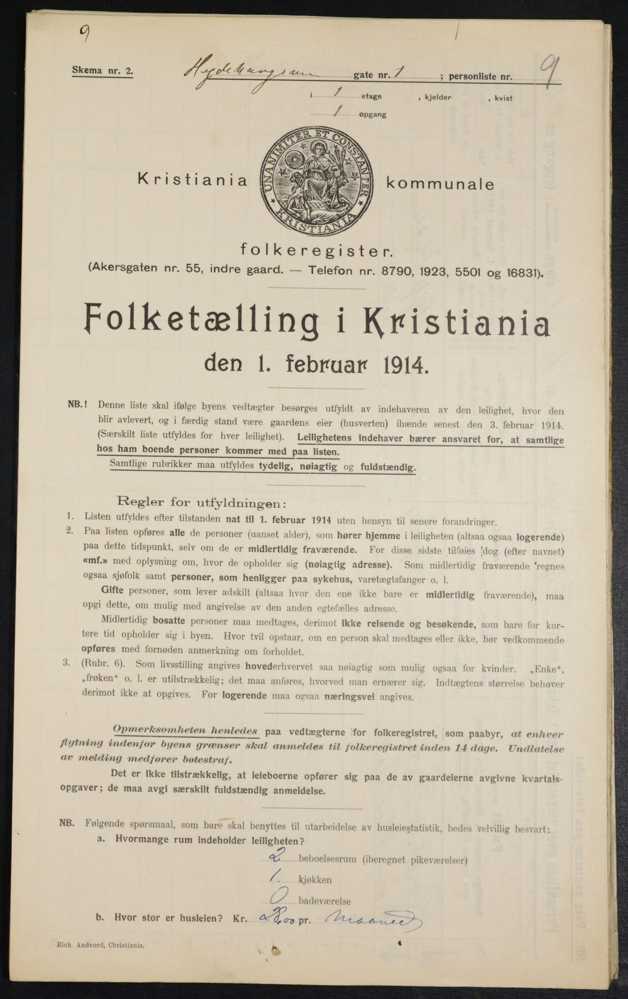 OBA, Municipal Census 1914 for Kristiania, 1914, p. 35984