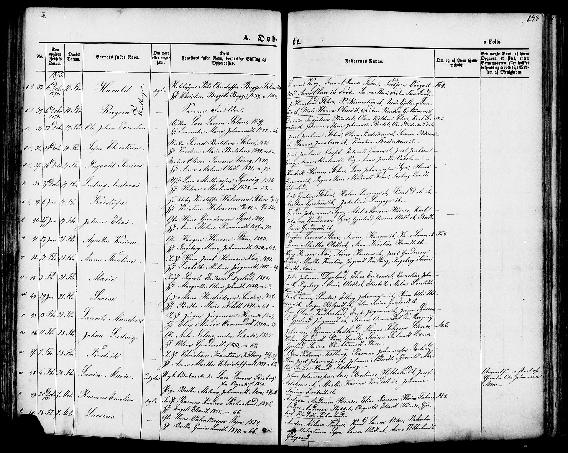 Skudenes sokneprestkontor, AV/SAST-A -101849/H/Ha/Haa/L0006: Parish register (official) no. A 4, 1864-1881, p. 138