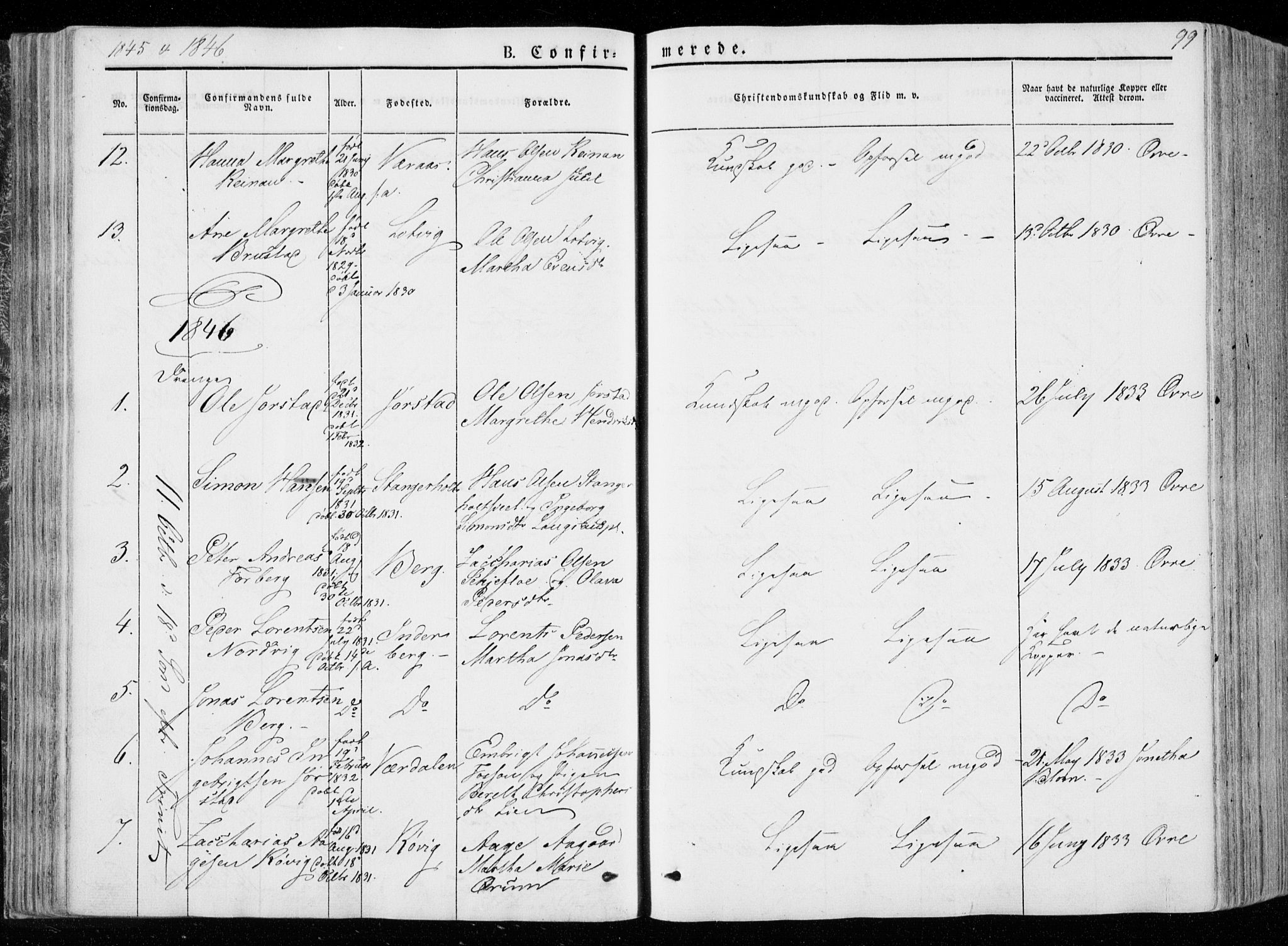 Ministerialprotokoller, klokkerbøker og fødselsregistre - Nord-Trøndelag, SAT/A-1458/722/L0218: Parish register (official) no. 722A05, 1843-1868, p. 99