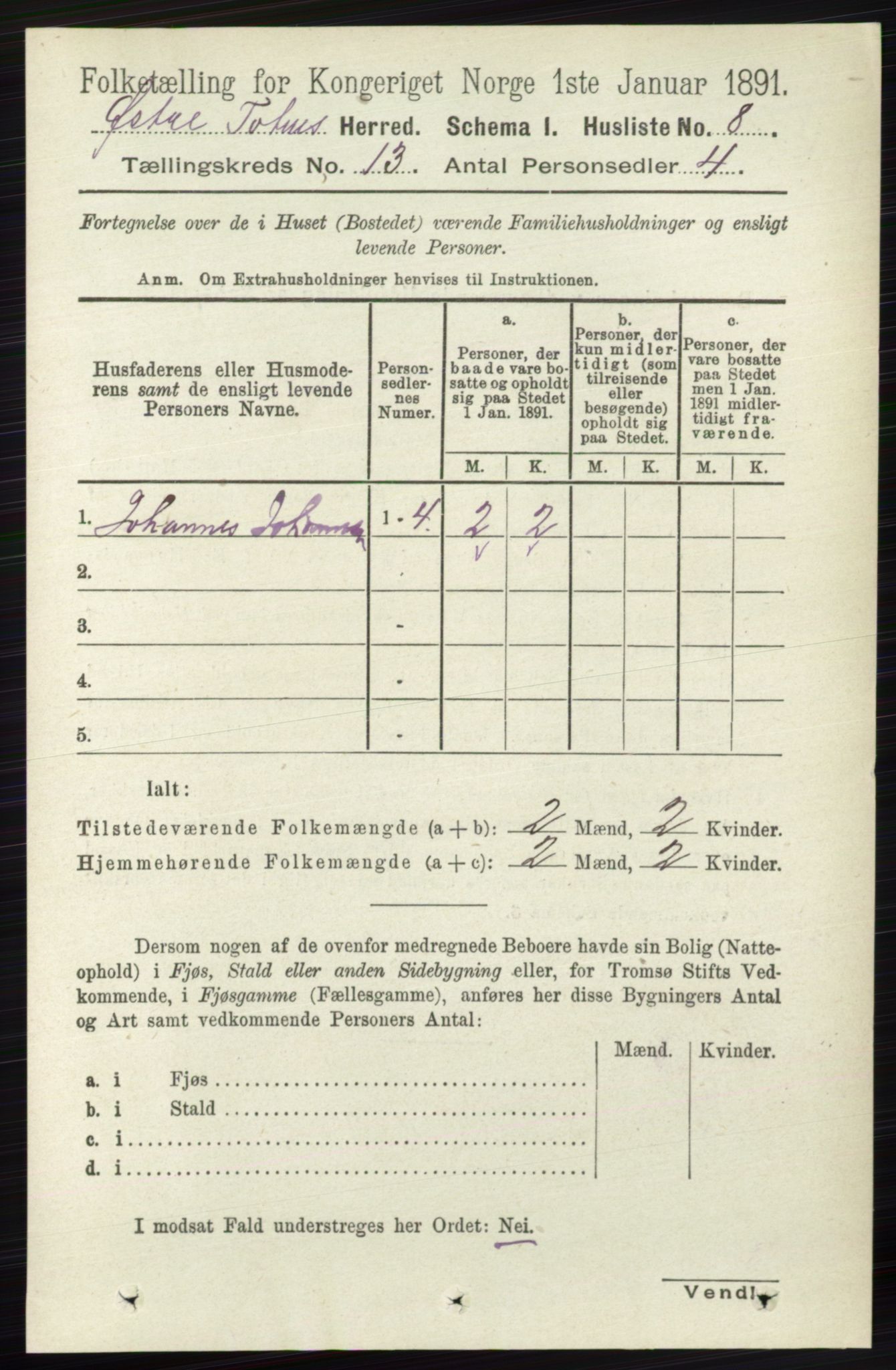 RA, 1891 census for 0528 Østre Toten, 1891, p. 8346