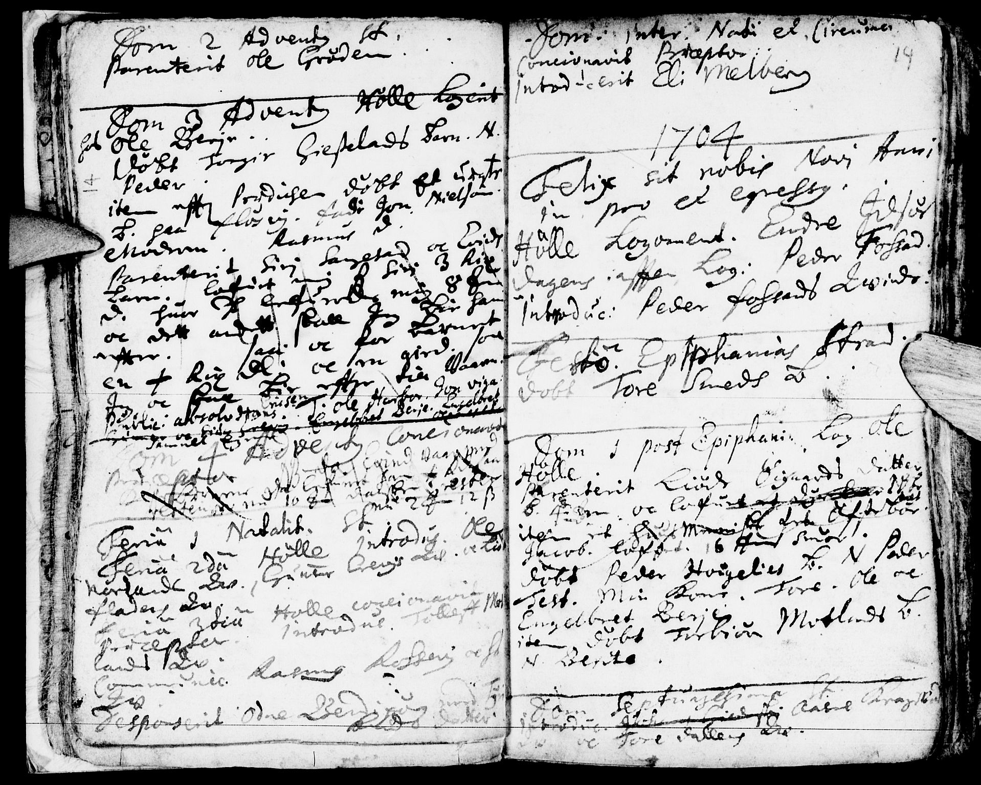 Strand sokneprestkontor, SAST/A-101828/H/Ha/Haa/L0001: Parish register (official) no. A 1, 1702-1745, p. 14