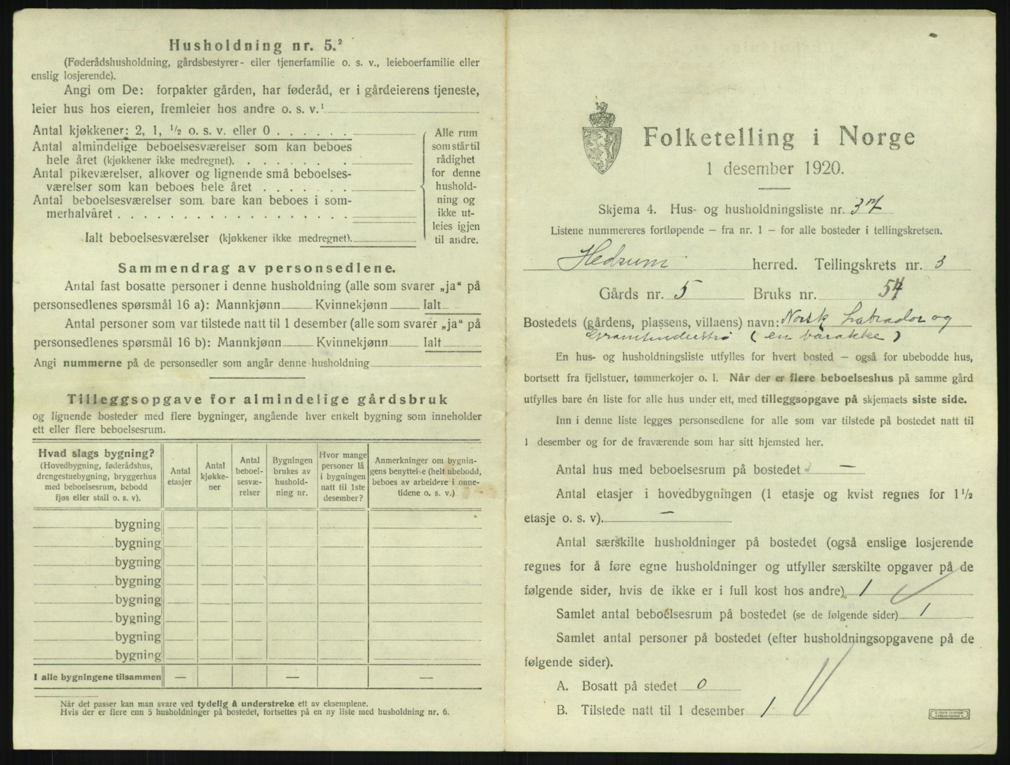 SAKO, 1920 census for Hedrum, 1920, p. 353