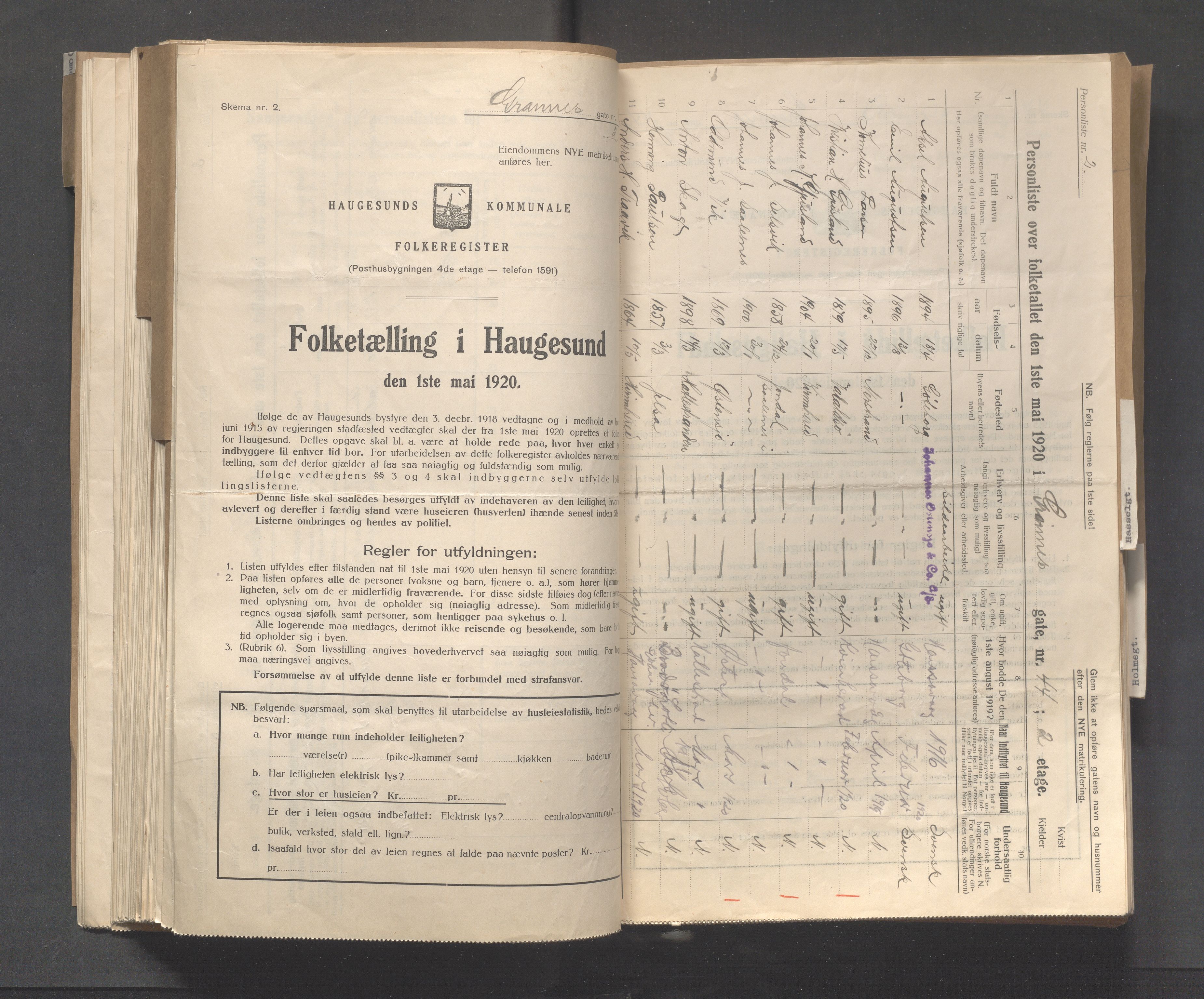 IKAR, Local census 1.5.1920 for Haugesund, 1920, p. 5716