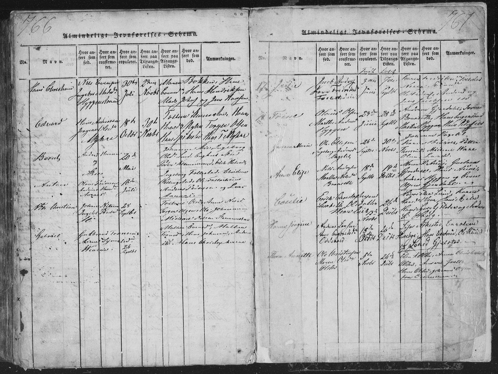 Røyken kirkebøker, AV/SAKO-A-241/G/Ga/L0003: Parish register (copy) no. 3, 1814-1856, p. 766-767