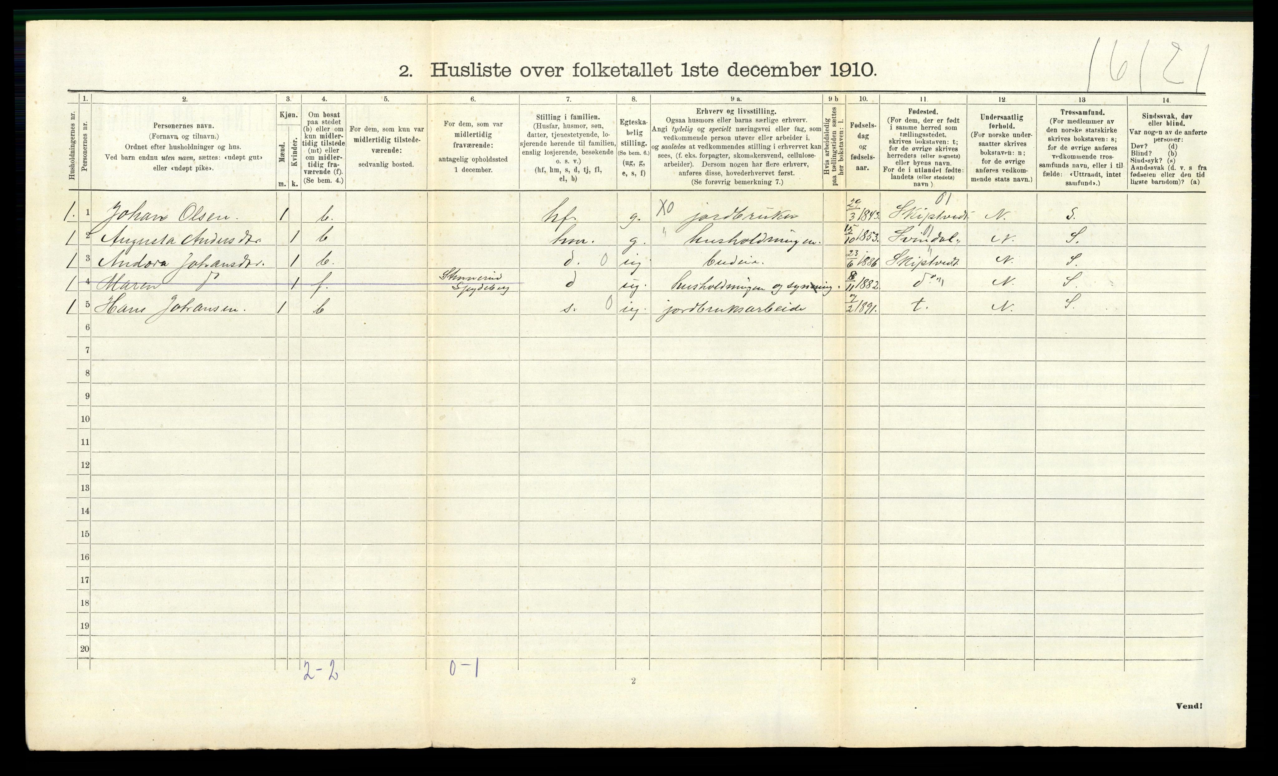 RA, 1910 census for Spydeberg, 1910, p. 696