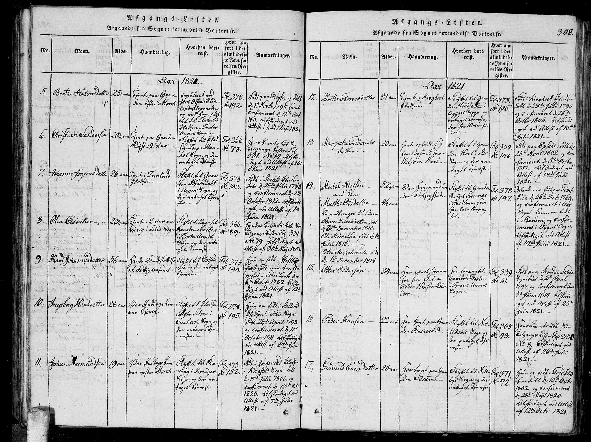 Kråkstad prestekontor Kirkebøker, AV/SAO-A-10125a/G/Ga/L0001: Parish register (copy) no. I 1, 1813-1824, p. 308