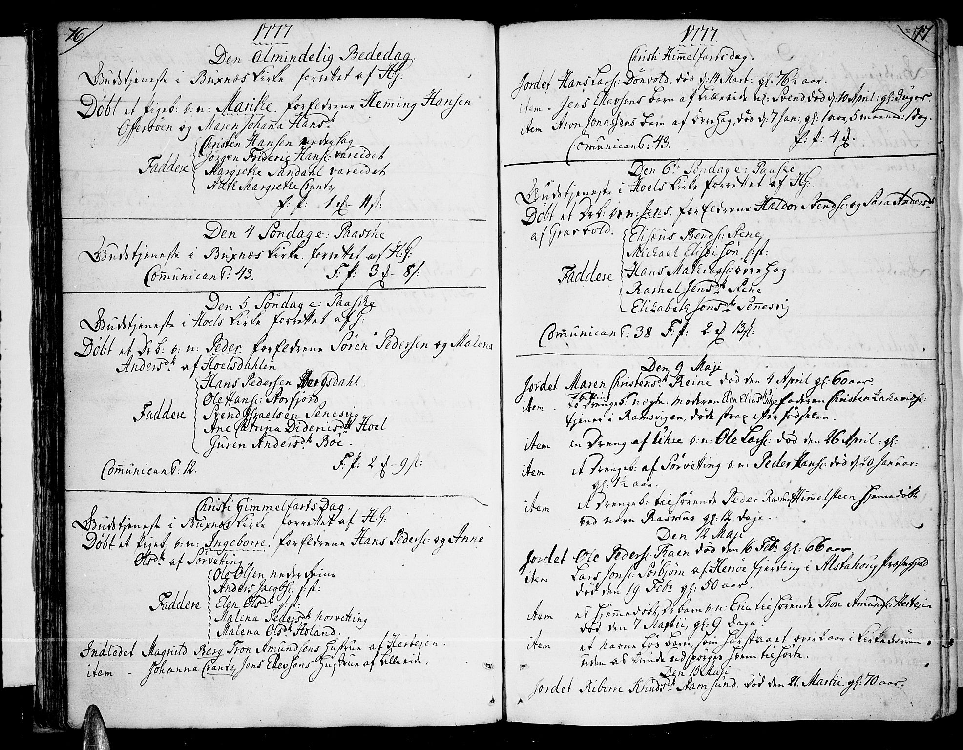 Ministerialprotokoller, klokkerbøker og fødselsregistre - Nordland, SAT/A-1459/881/L1149: Parish register (official) no. 881A02, 1773-1793, p. 76-77