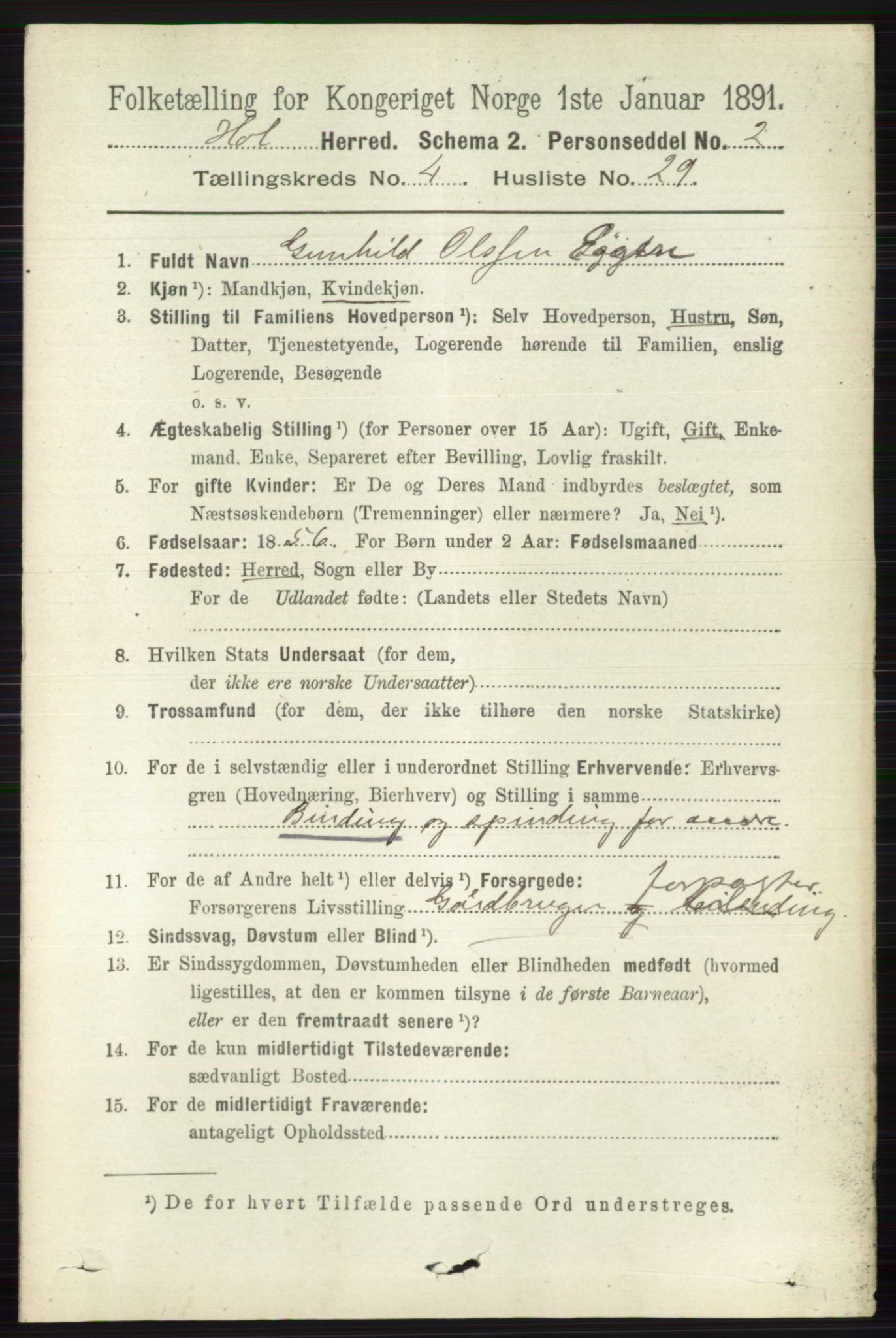 RA, 1891 census for 0620 Hol, 1891, p. 1414