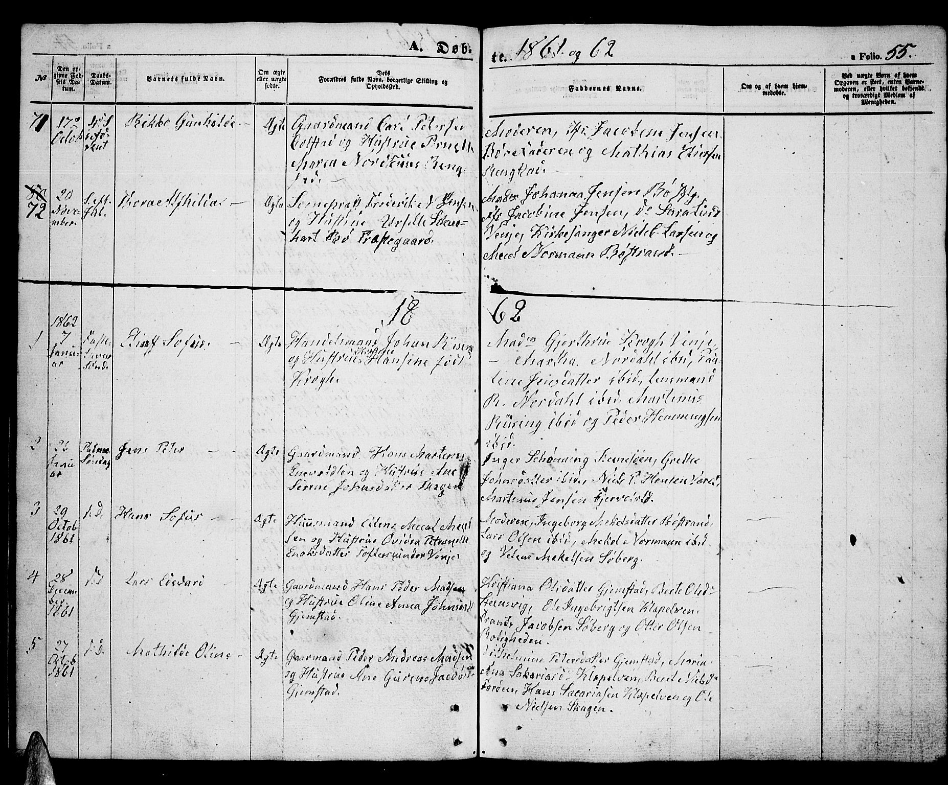 Ministerialprotokoller, klokkerbøker og fødselsregistre - Nordland, SAT/A-1459/891/L1313: Parish register (copy) no. 891C02, 1856-1870, p. 55