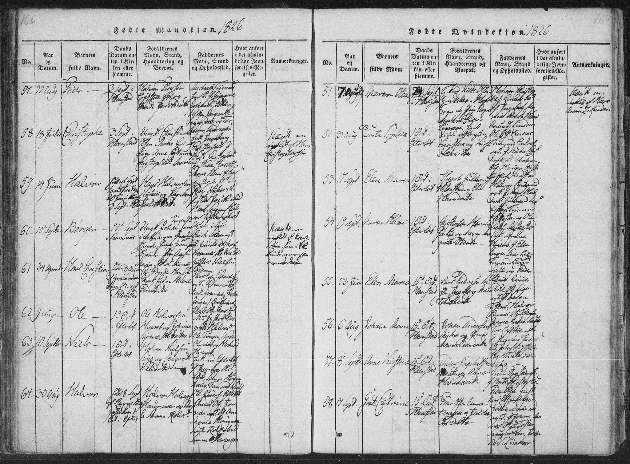 Sandsvær kirkebøker, AV/SAKO-A-244/F/Fa/L0004: Parish register (official) no. I 4, 1817-1839, p. 166-167