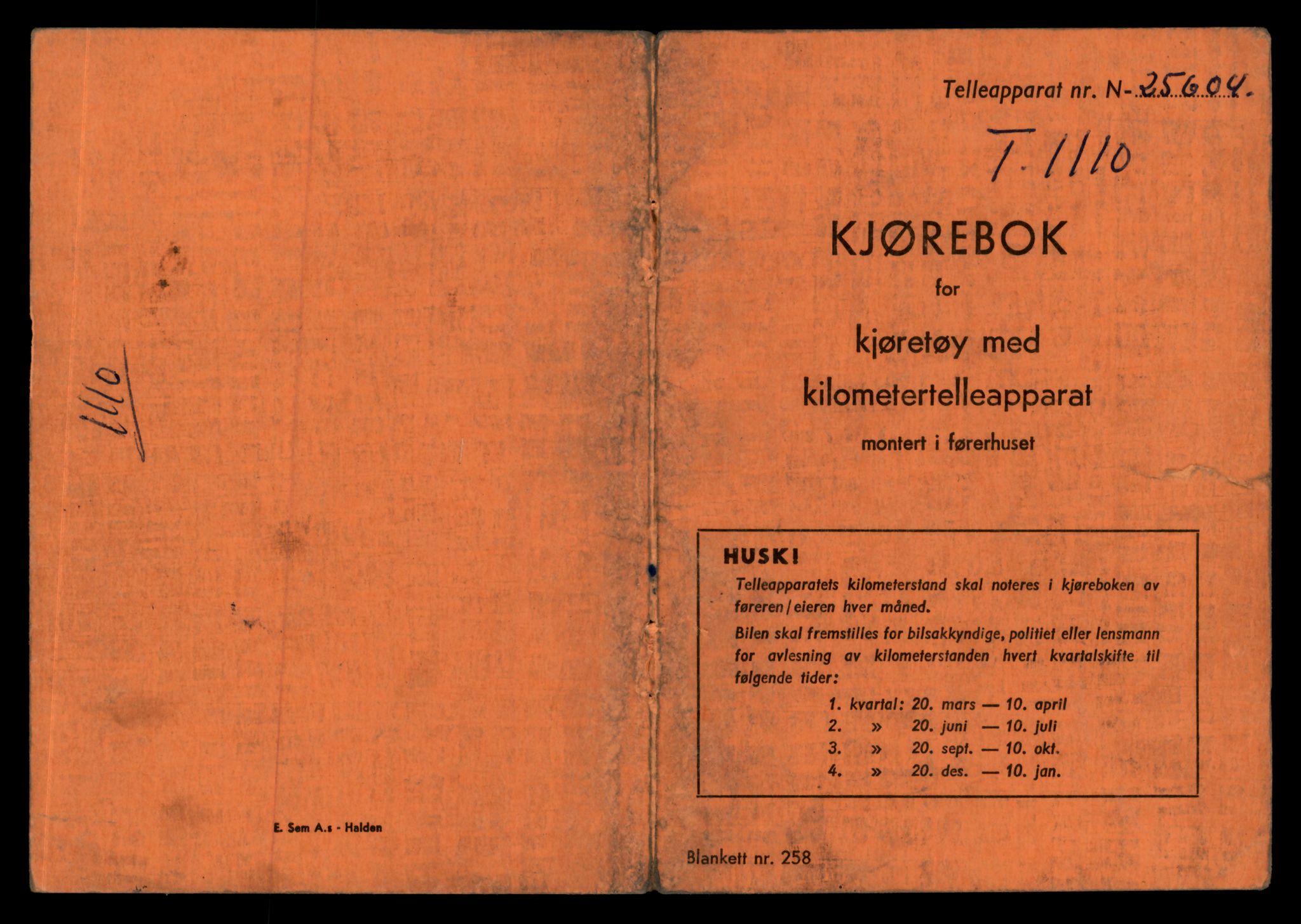 Møre og Romsdal vegkontor - Ålesund trafikkstasjon, AV/SAT-A-4099/F/Fe/L0010: Registreringskort for kjøretøy T 1050 - T 1169, 1927-1998, p. 1790