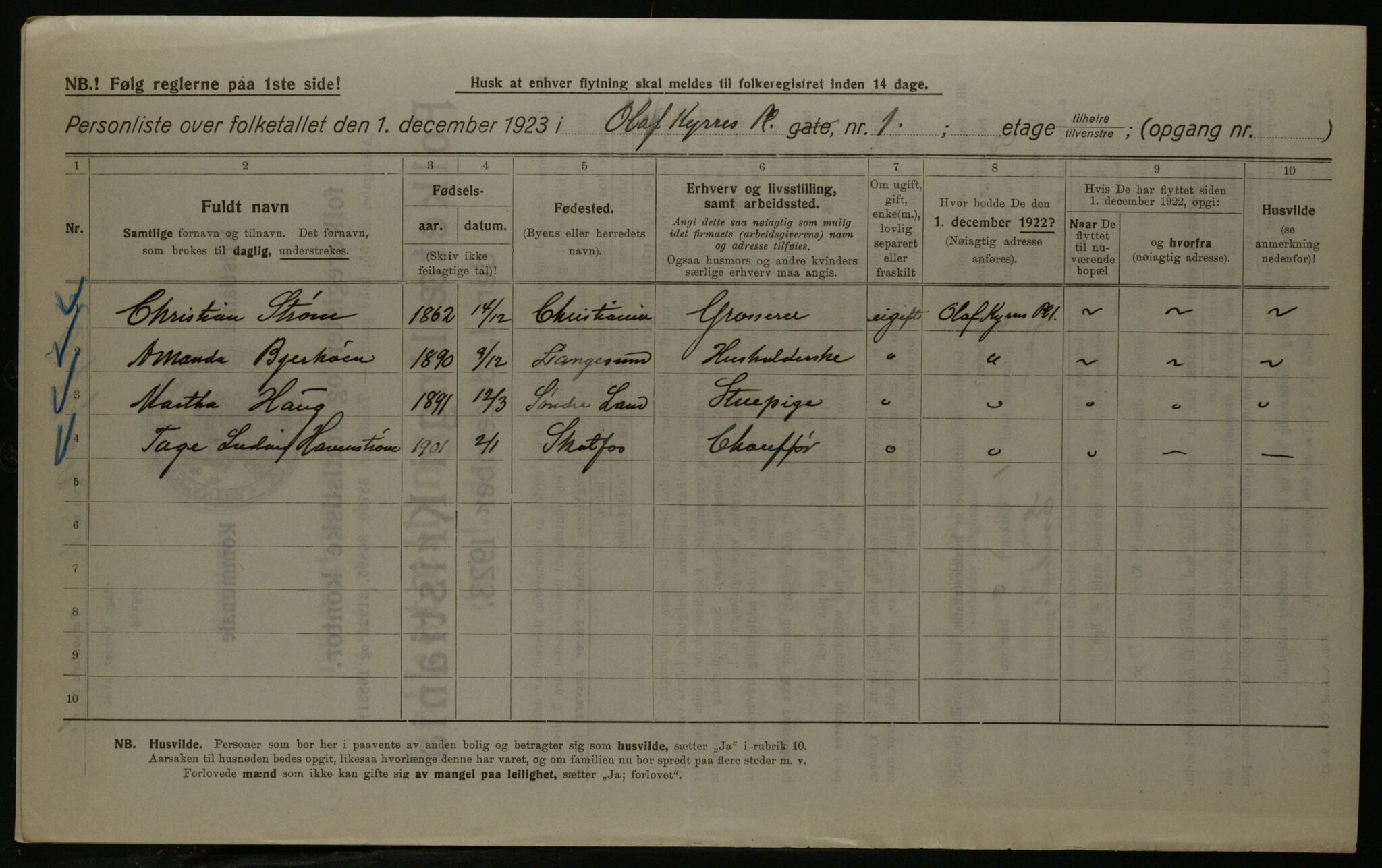 OBA, Municipal Census 1923 for Kristiania, 1923, p. 82810