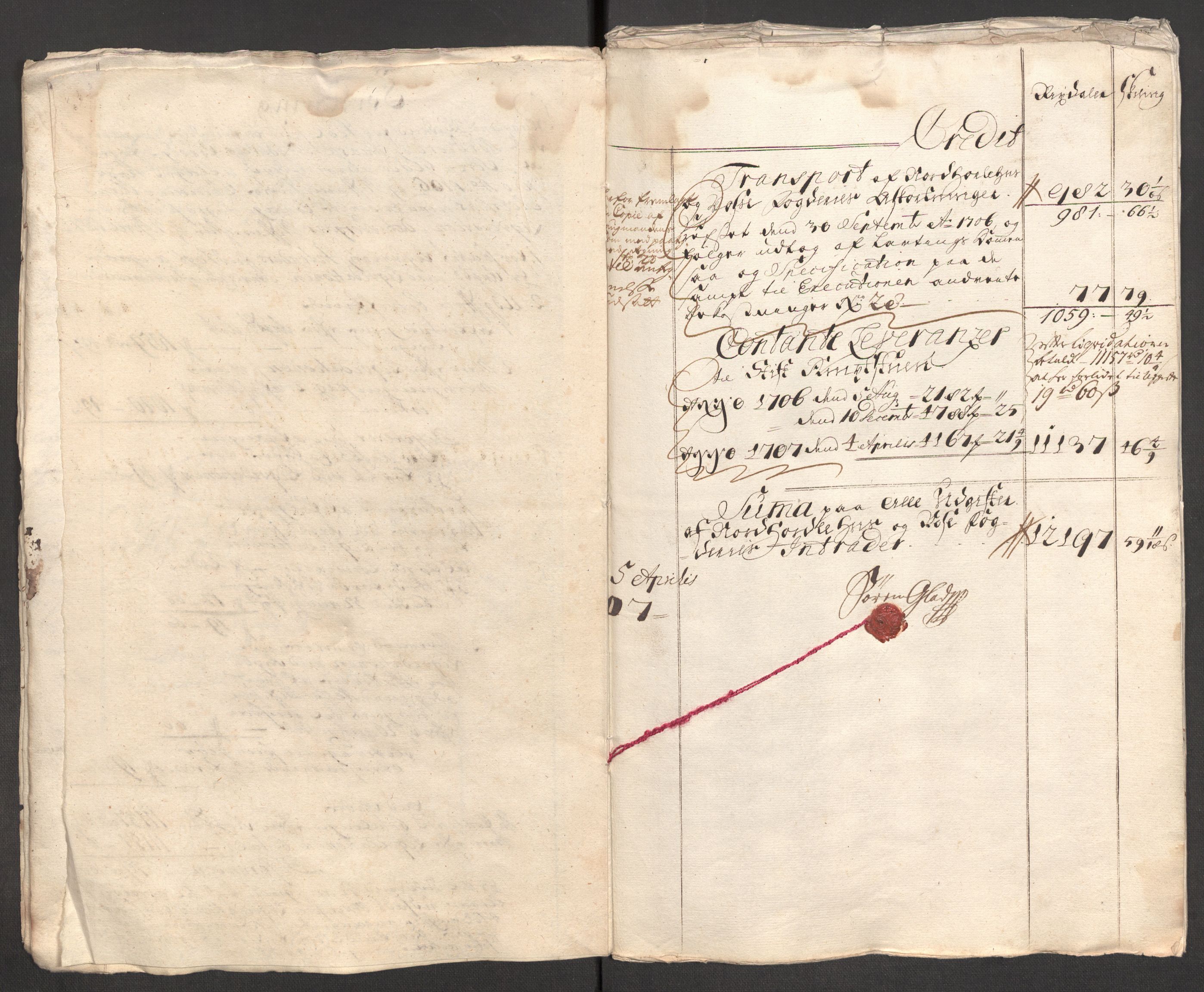 Rentekammeret inntil 1814, Reviderte regnskaper, Fogderegnskap, AV/RA-EA-4092/R51/L3188: Fogderegnskap Nordhordland og Voss, 1706-1707, p. 13