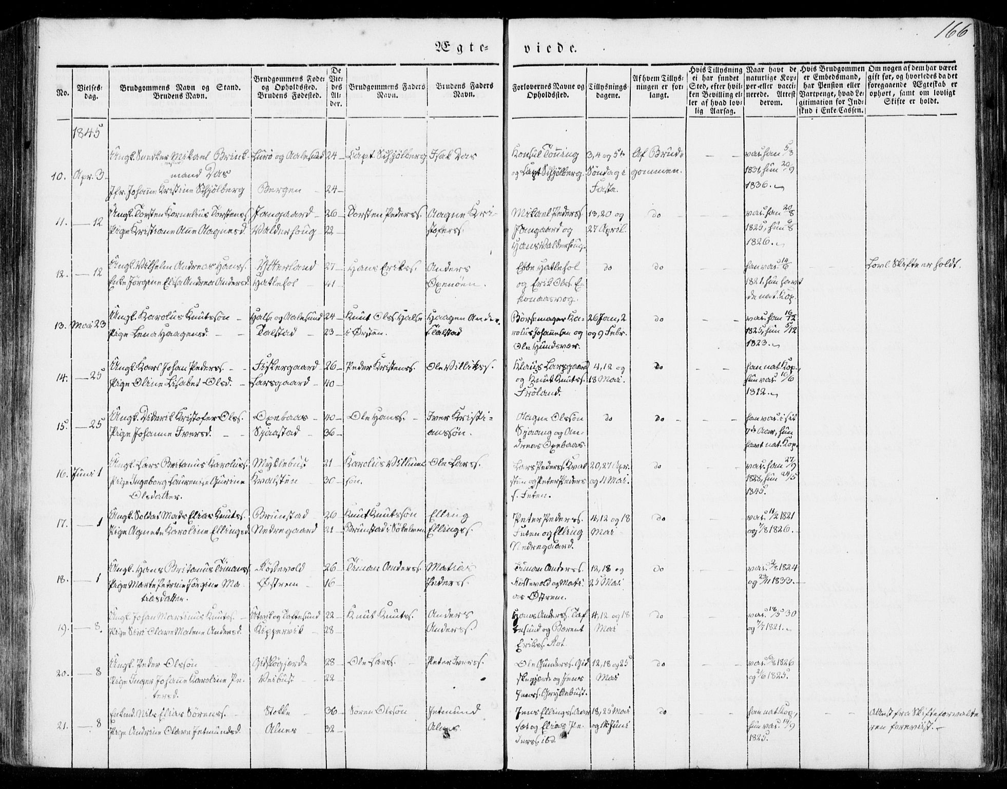 Ministerialprotokoller, klokkerbøker og fødselsregistre - Møre og Romsdal, SAT/A-1454/528/L0396: Parish register (official) no. 528A07, 1839-1847, p. 166