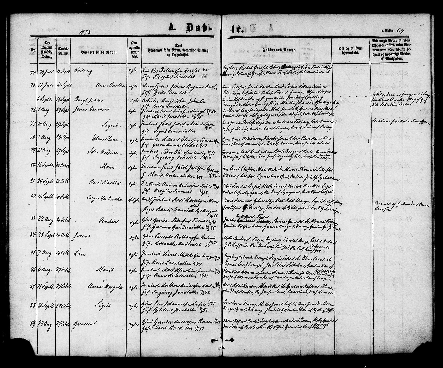 Ministerialprotokoller, klokkerbøker og fødselsregistre - Nord-Trøndelag, AV/SAT-A-1458/703/L0029: Parish register (official) no. 703A02, 1863-1879, p. 64