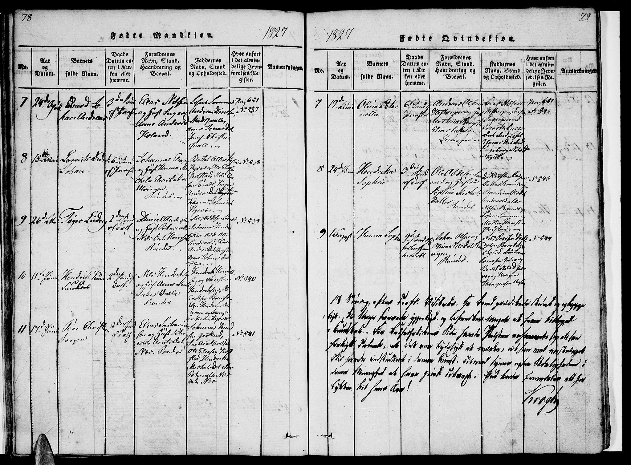 Ministerialprotokoller, klokkerbøker og fødselsregistre - Nordland, AV/SAT-A-1459/816/L0239: Parish register (official) no. 816A05, 1820-1845, p. 78-79