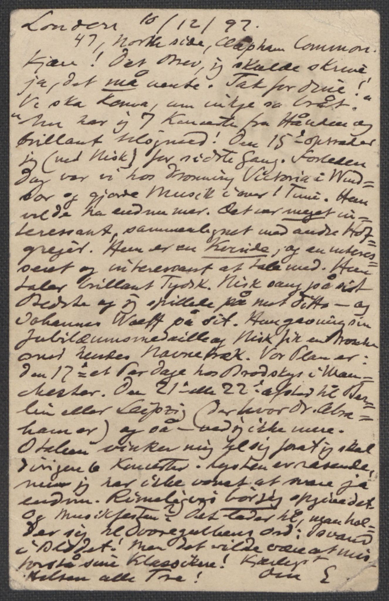 Beyer, Frants, AV/RA-PA-0132/F/L0001: Brev fra Edvard Grieg til Frantz Beyer og "En del optegnelser som kan tjene til kommentar til brevene" av Marie Beyer, 1872-1907, p. 505