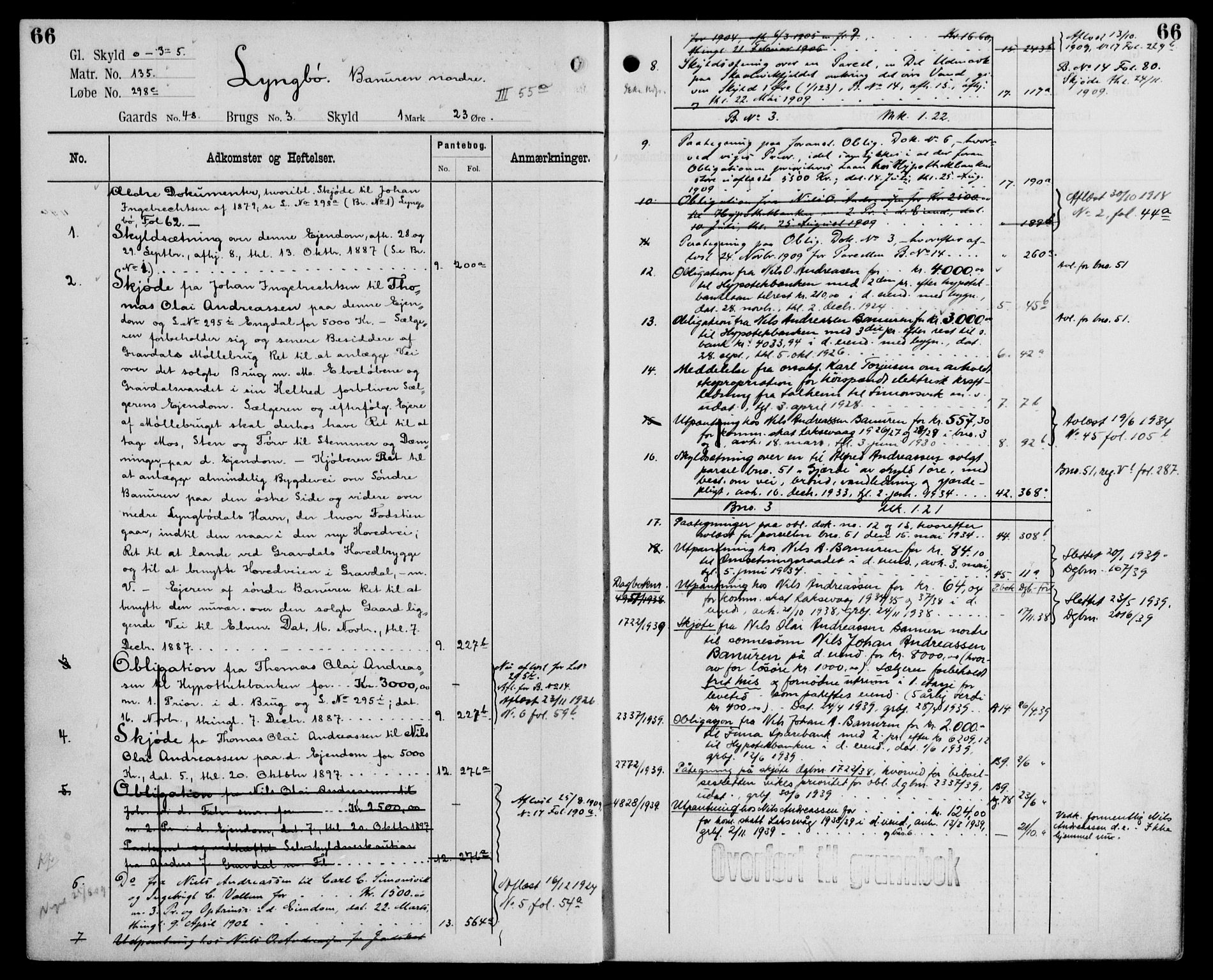 Midhordland sorenskriveri, AV/SAB-A-3001/1/G/Ga/Gab/L0110: Mortgage register no. II.A.b.110, p. 66