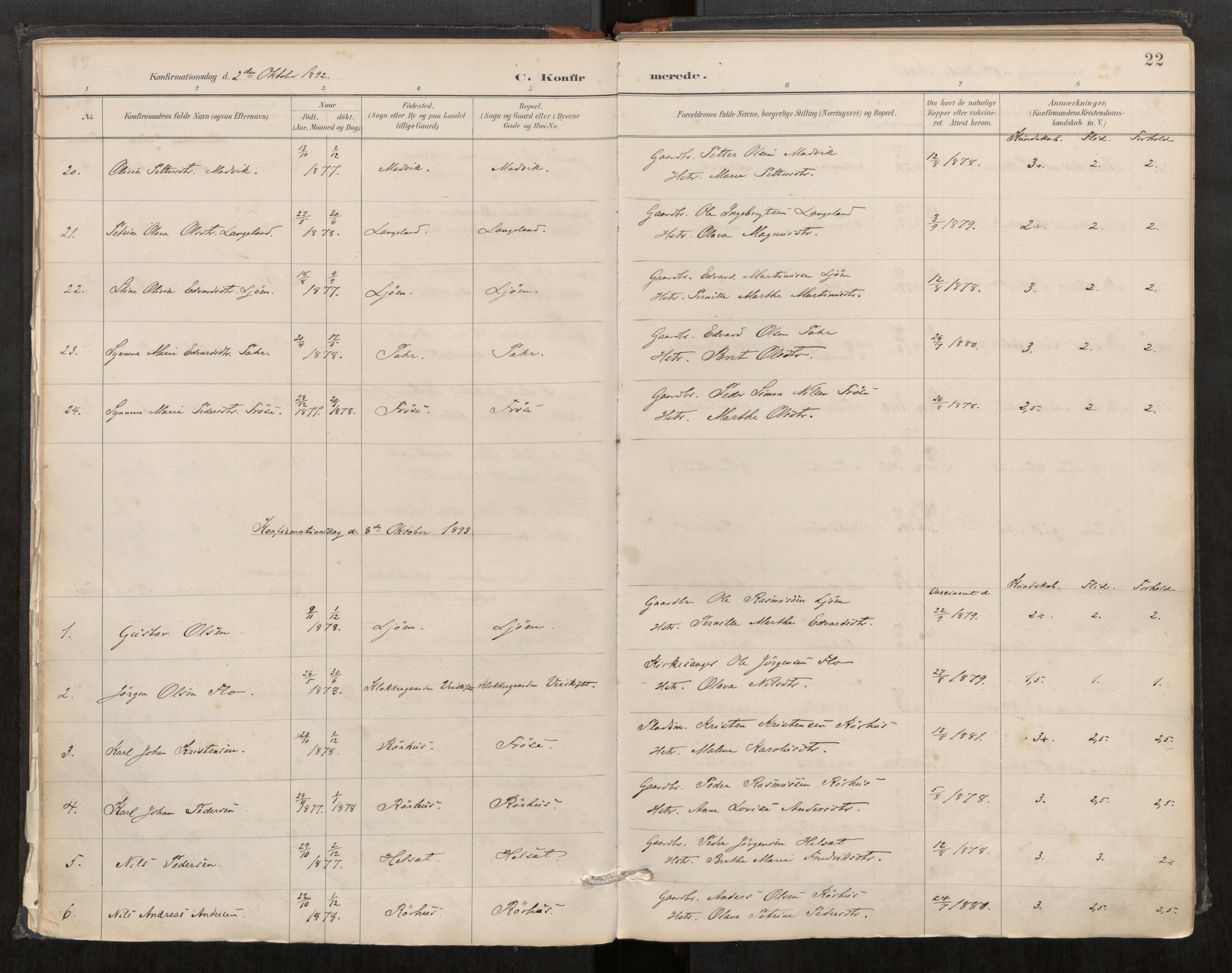 Sunnylven sokneprestkontor, SAT/A-1007: Parish register (official) no. 517A09, 1887-1910, p. 22