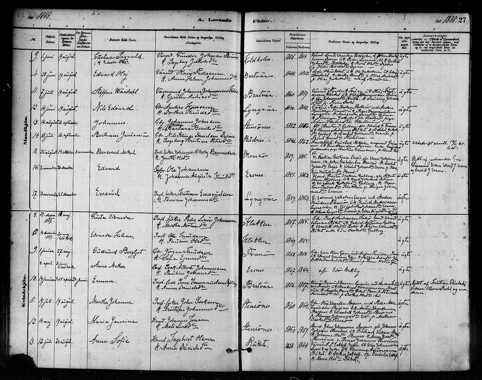 Ministerialprotokoller, klokkerbøker og fødselsregistre - Møre og Romsdal, AV/SAT-A-1454/582/L0947: Parish register (official) no. 582A01, 1880-1900, p. 27