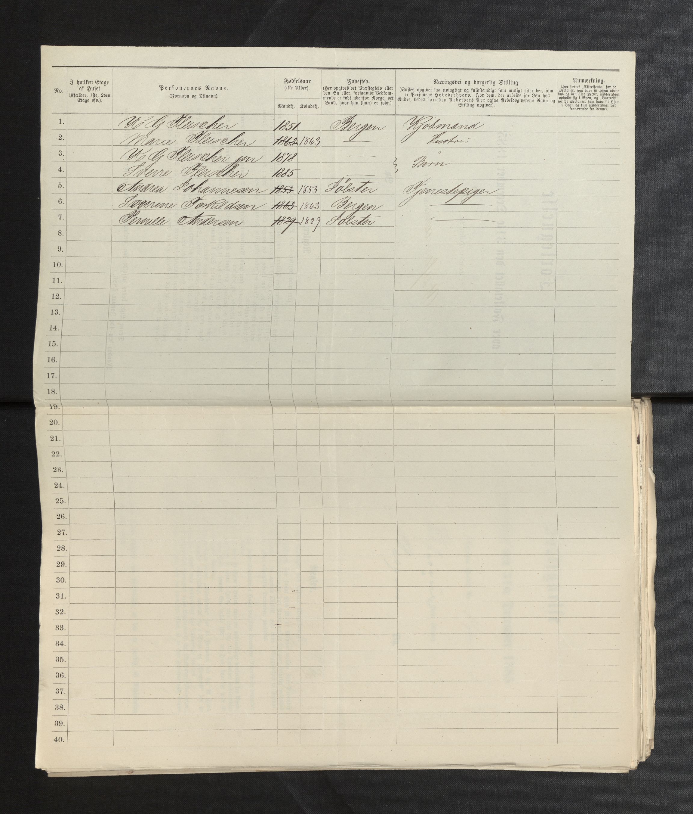 SAB, 1885 census for 1301 Bergen, 1885, p. 2401