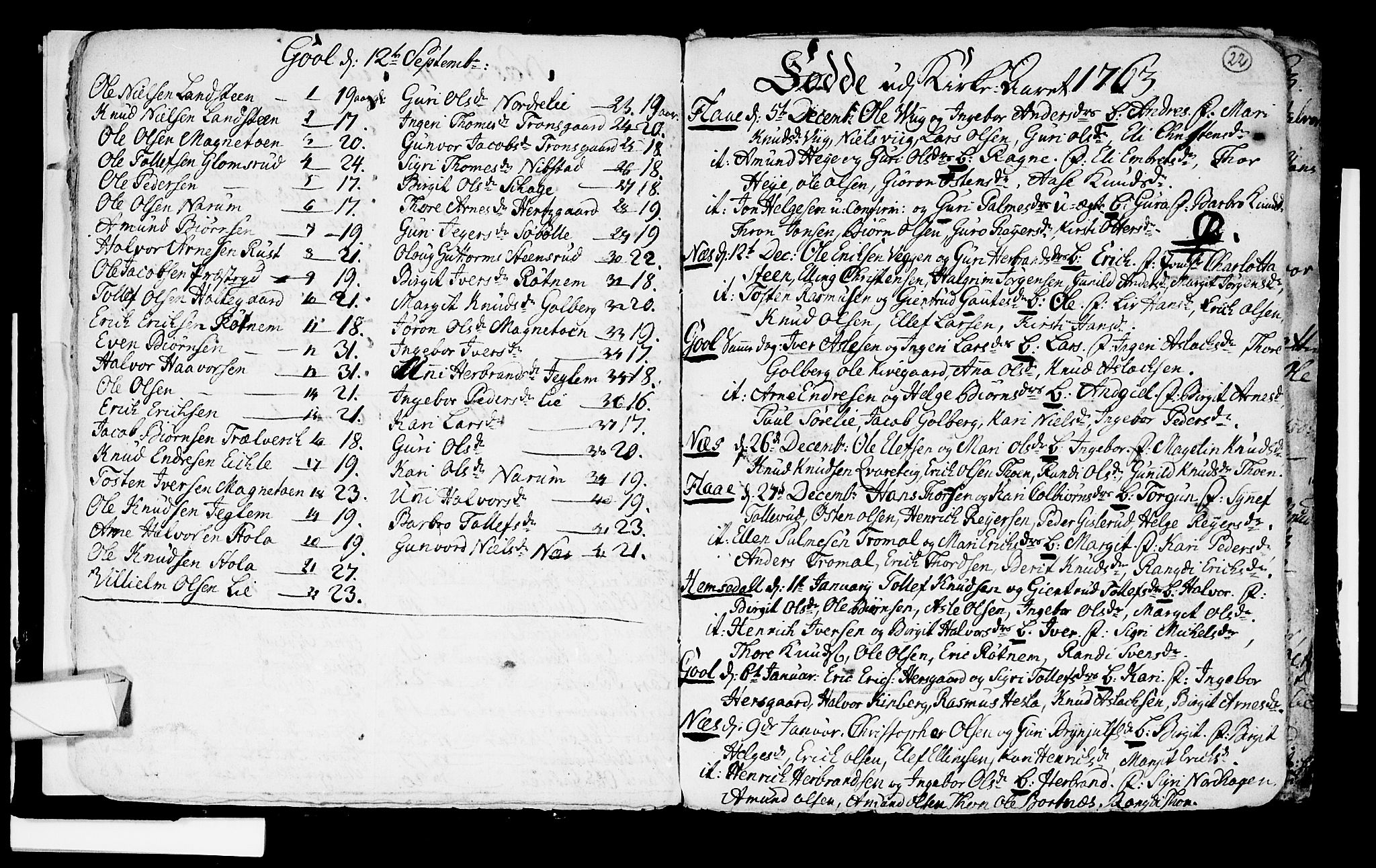 Nes kirkebøker, AV/SAKO-A-236/F/Fa/L0003: Parish register (official) no. 3, 1760-1764, p. 22