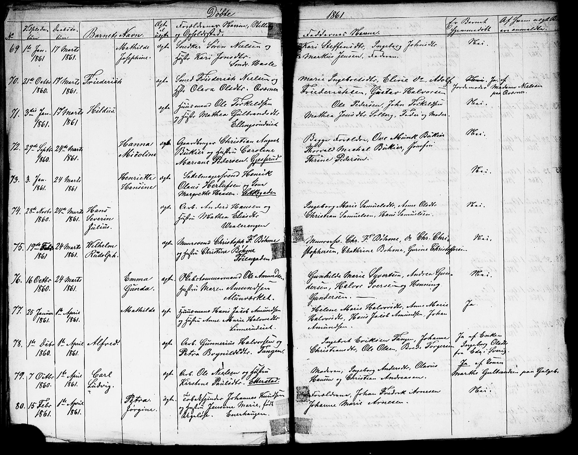 Grønland prestekontor Kirkebøker, AV/SAO-A-10848/G/Ga/L0001: Parish register (copy) no. 1, 1859-1861