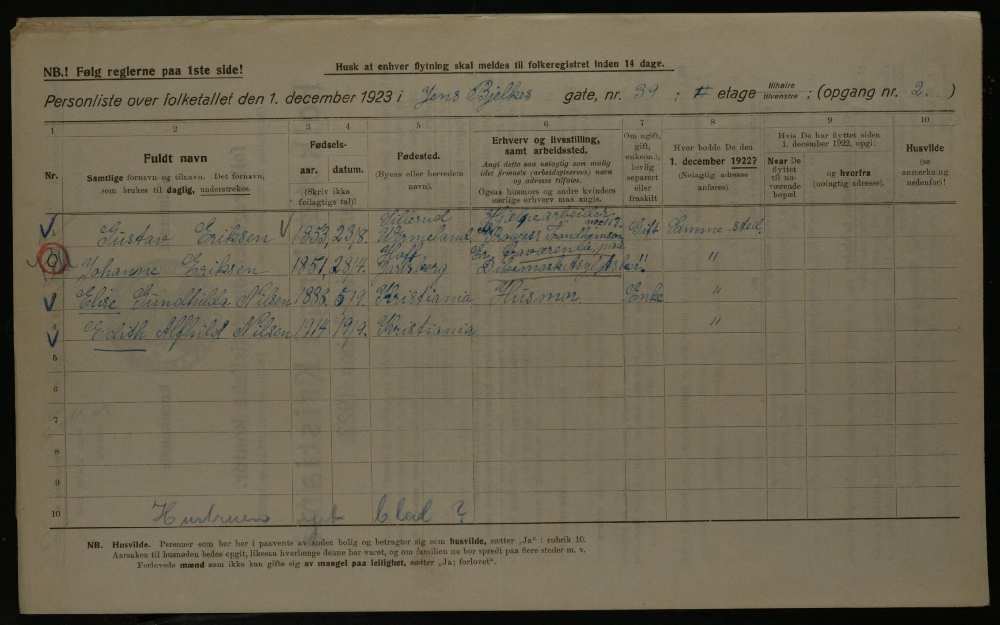 OBA, Municipal Census 1923 for Kristiania, 1923, p. 51893