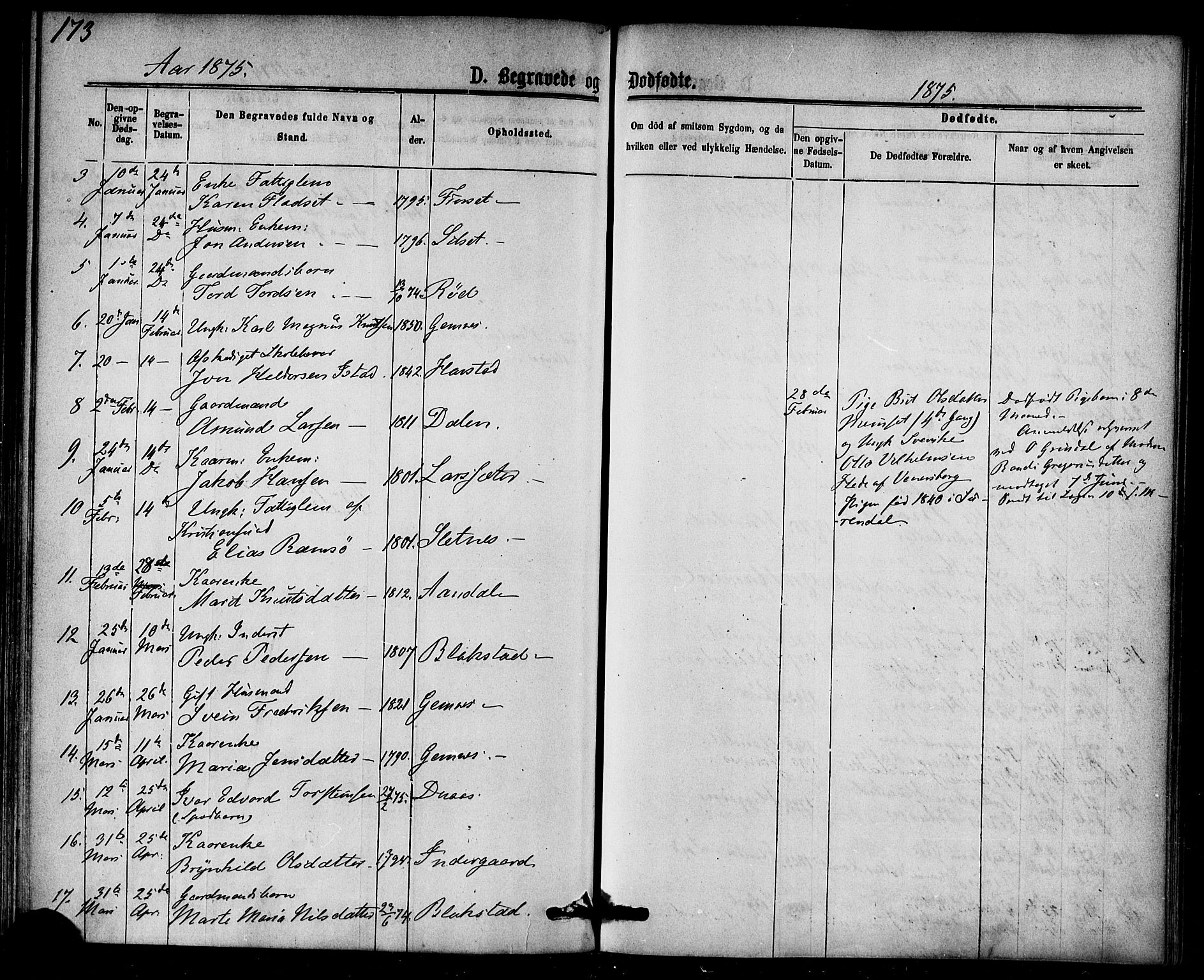 Ministerialprotokoller, klokkerbøker og fødselsregistre - Møre og Romsdal, AV/SAT-A-1454/584/L0966: Parish register (official) no. 584A06, 1869-1878, p. 173