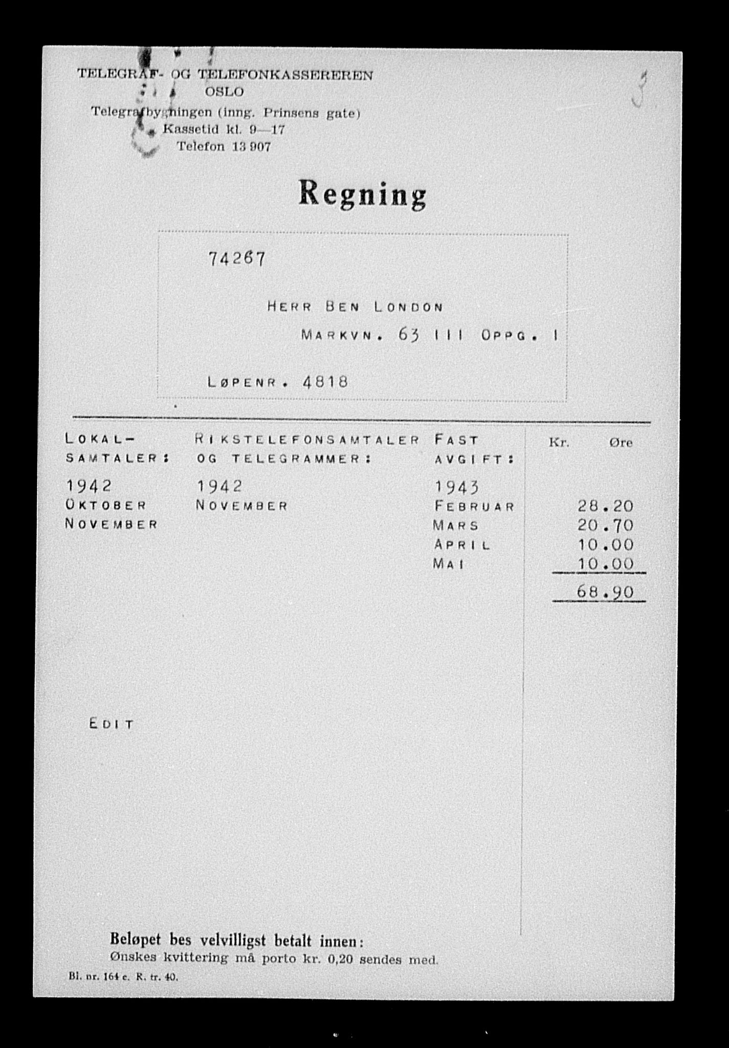 Justisdepartementet, Tilbakeføringskontoret for inndratte formuer, AV/RA-S-1564/H/Hc/Hcc/L0960: --, 1945-1947, p. 287
