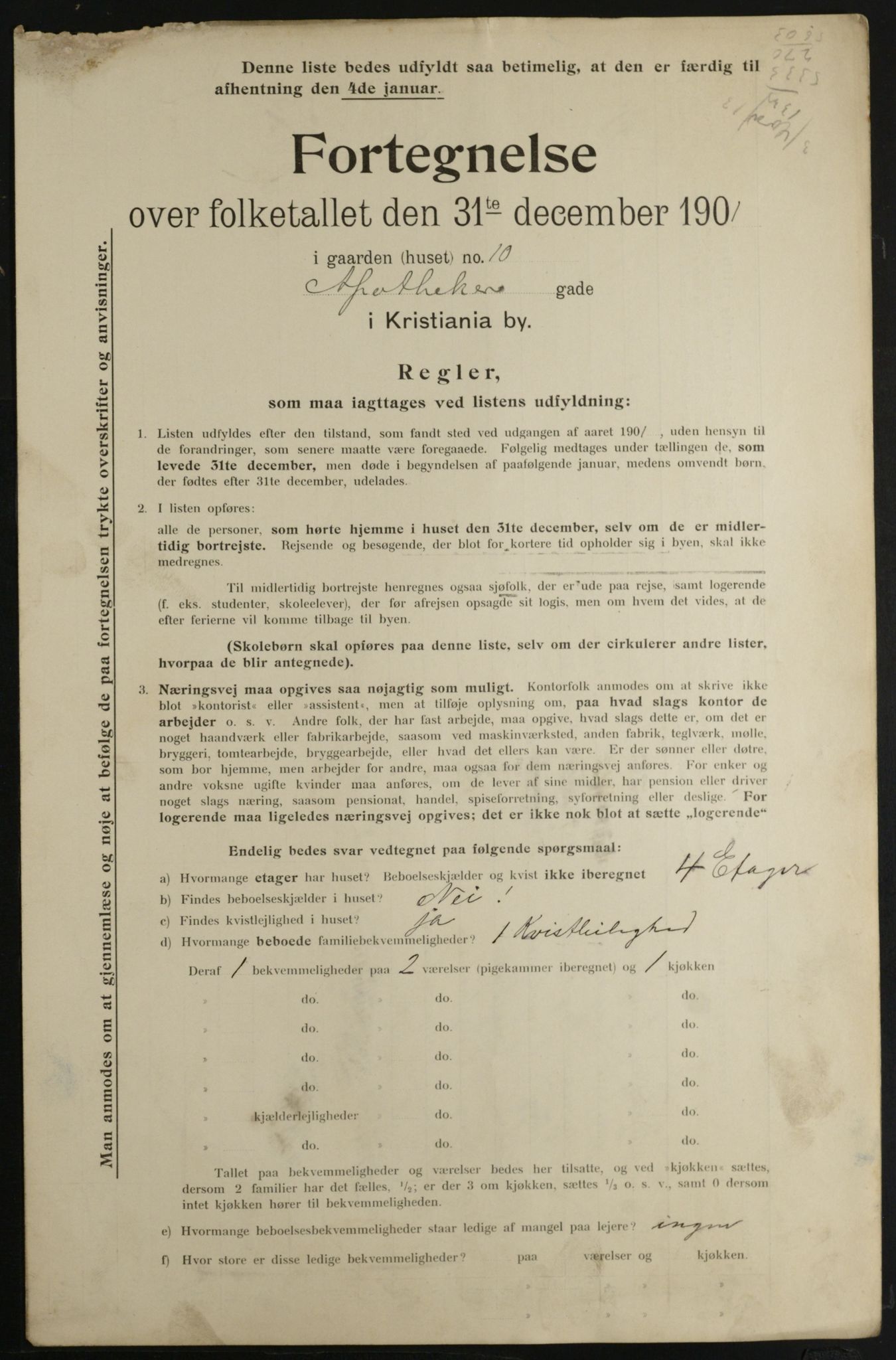 OBA, Municipal Census 1901 for Kristiania, 1901, p. 319