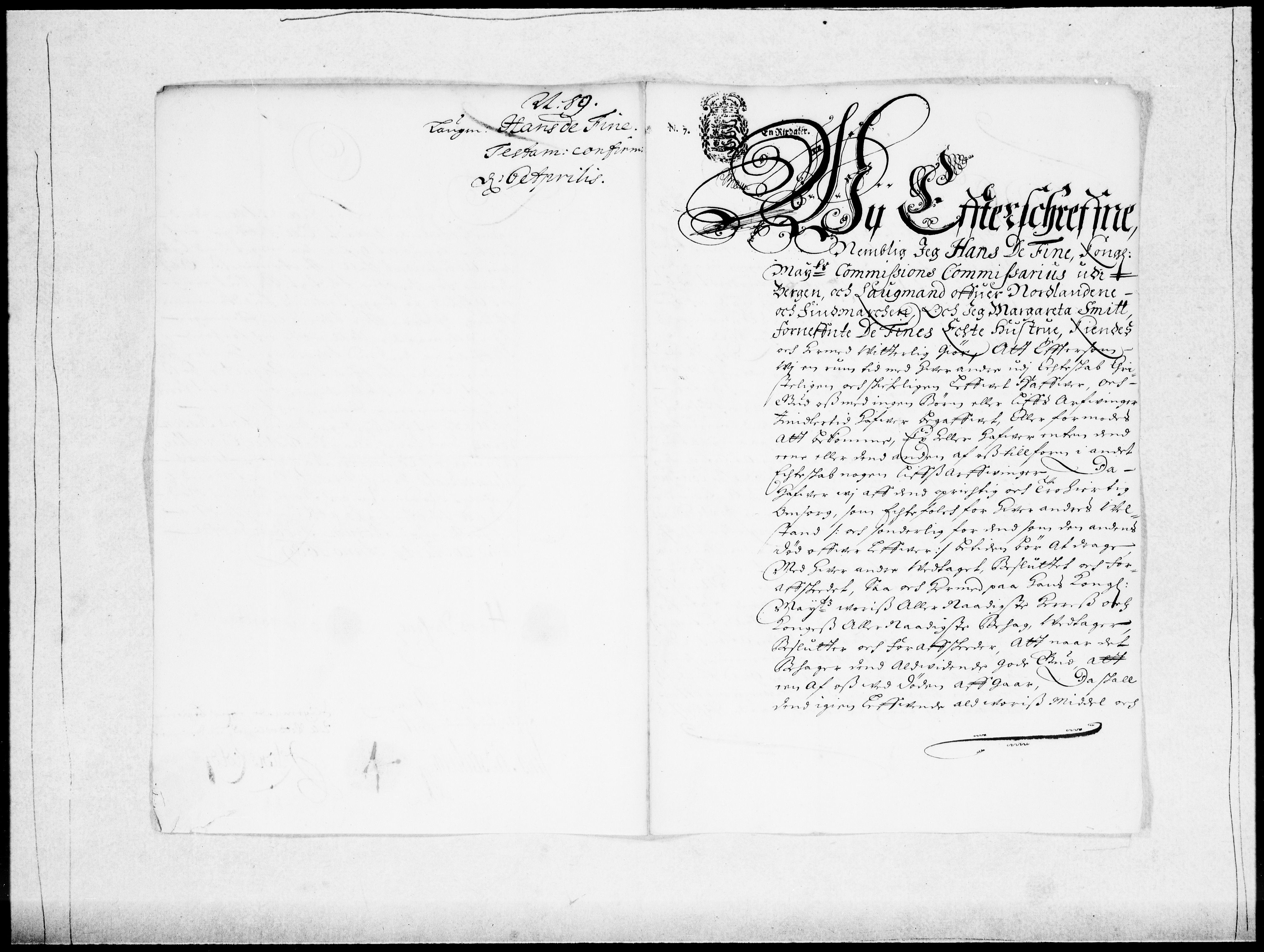Danske Kanselli 1572-1799, RA/EA-3023/F/Fc/Fcc/Fcca/L0042: Norske innlegg 1572-1799, 1688-1689, p. 484