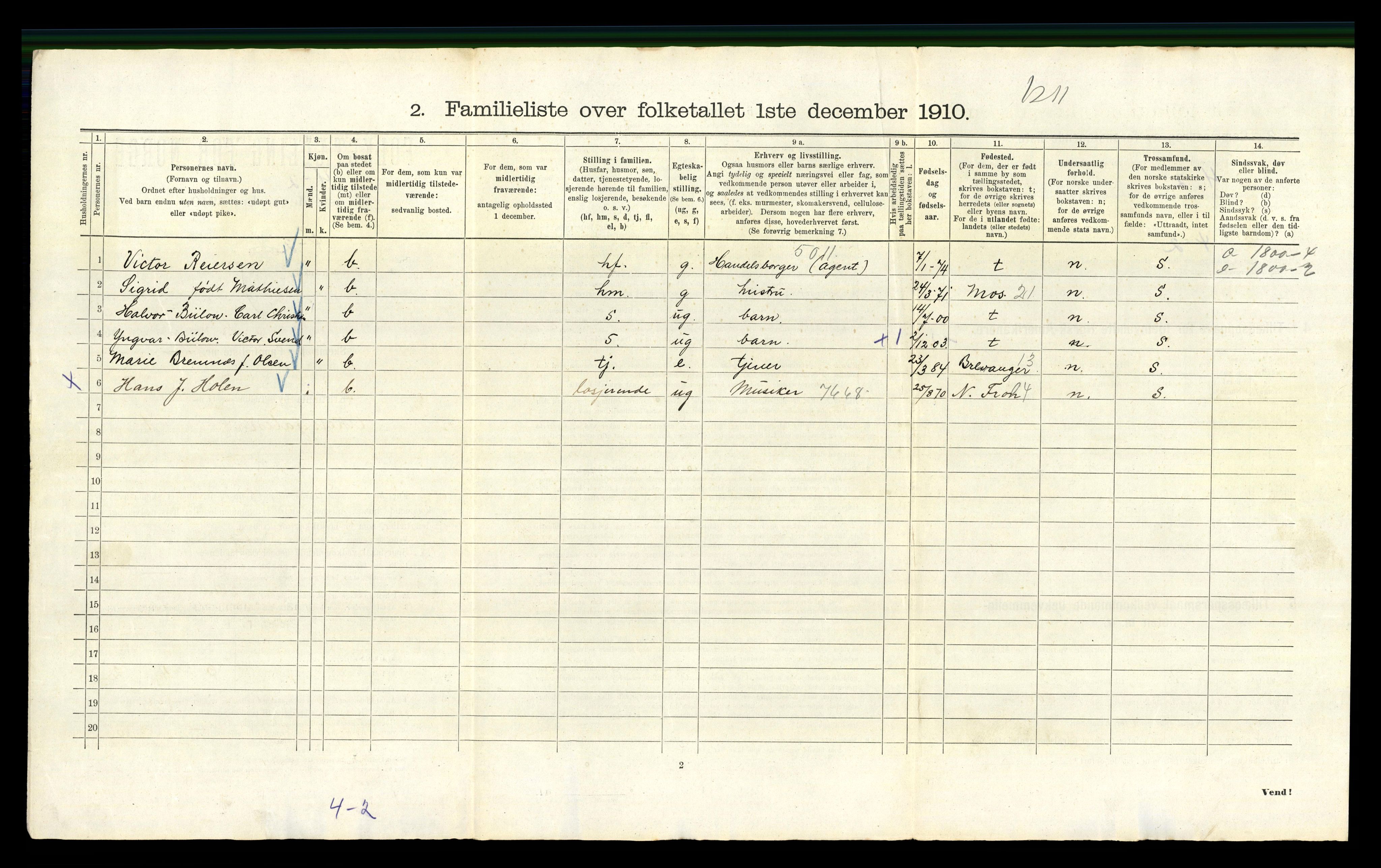 RA, 1910 census for Kristiania, 1910, p. 1288