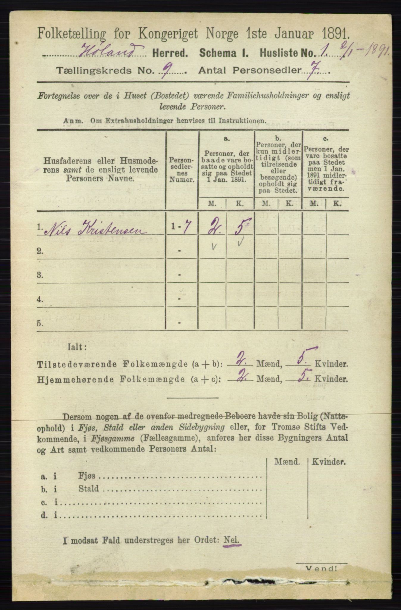 RA, 1891 census for 0221 Høland, 1891, p. 6090