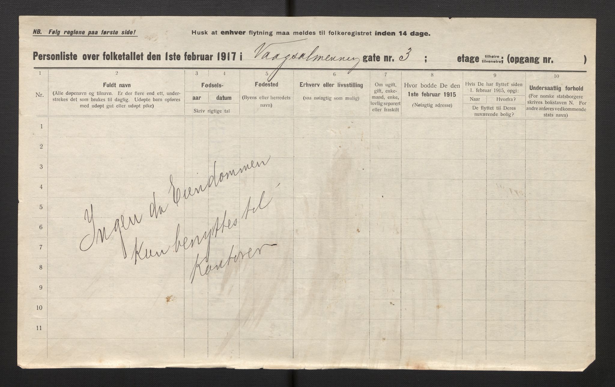 SAB, Municipal Census 1917 for Bergen, 1917, p. 43455