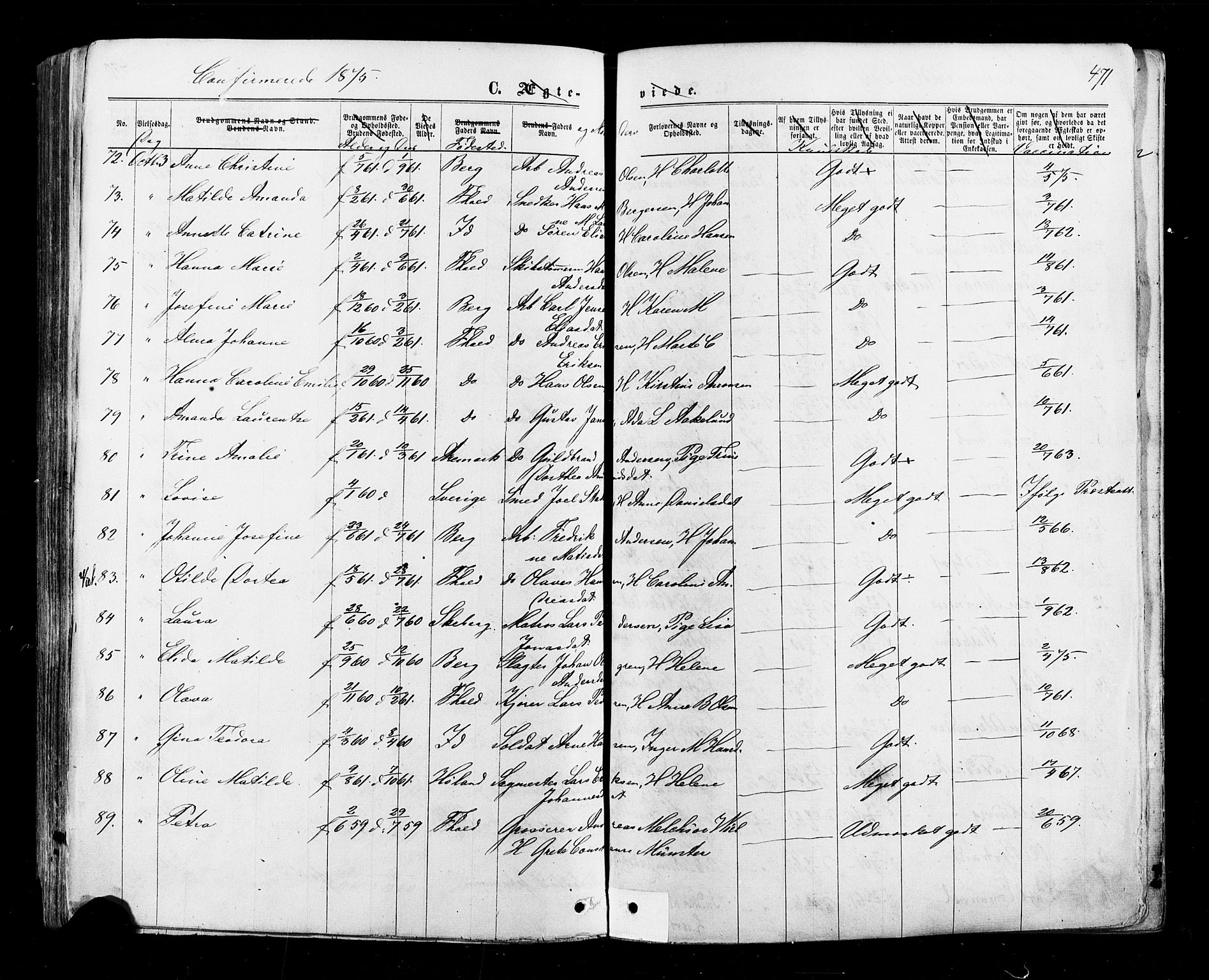Halden prestekontor Kirkebøker, SAO/A-10909/F/Fa/L0009: Parish register (official) no. I 9, 1866-1877, p. 471