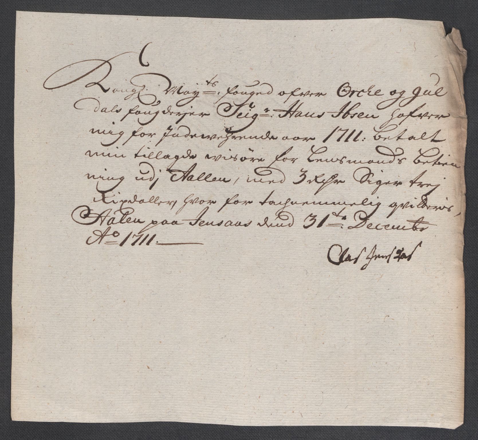 Rentekammeret inntil 1814, Reviderte regnskaper, Fogderegnskap, AV/RA-EA-4092/R60/L3962: Fogderegnskap Orkdal og Gauldal, 1711, p. 329