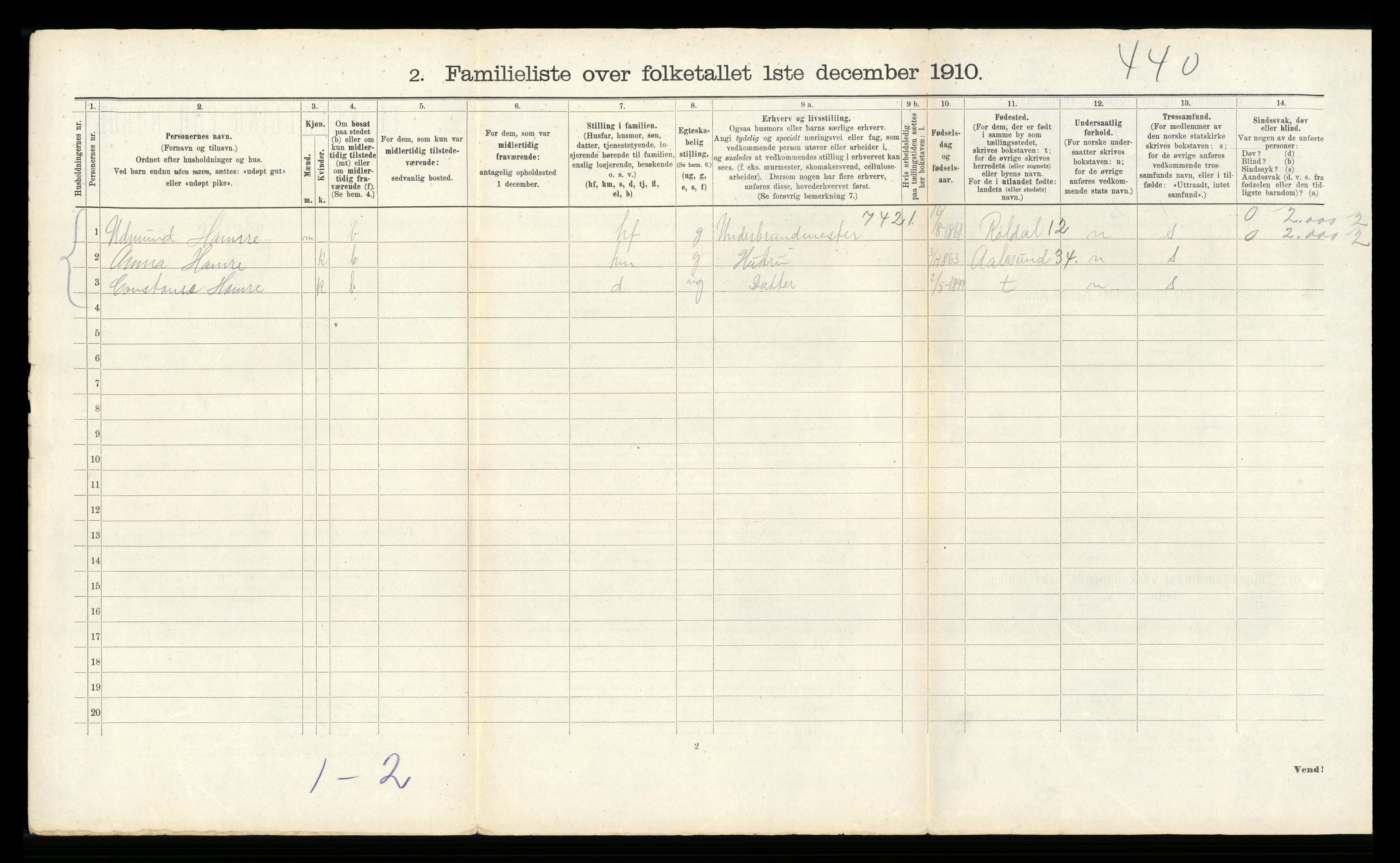 RA, 1910 census for Bergen, 1910, p. 12322