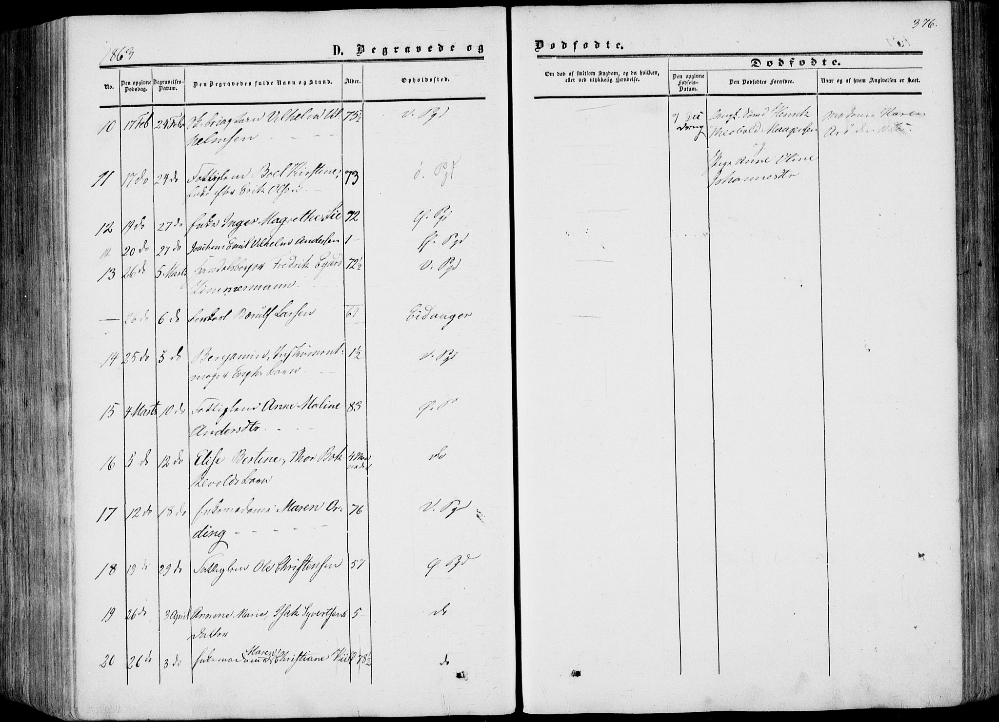 Porsgrunn kirkebøker , AV/SAKO-A-104/F/Fa/L0007: Parish register (official) no. 7, 1858-1877, p. 376